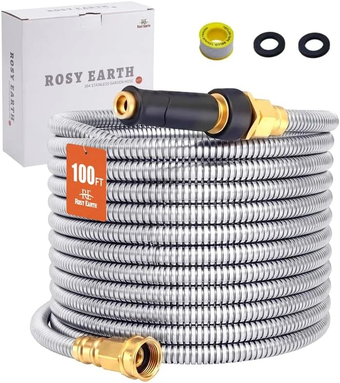 Rosy Earth Stainless Steel Garden Hose 100 FT, Heavy Duty Expandable Water Hose bifanuoyard - Image 8