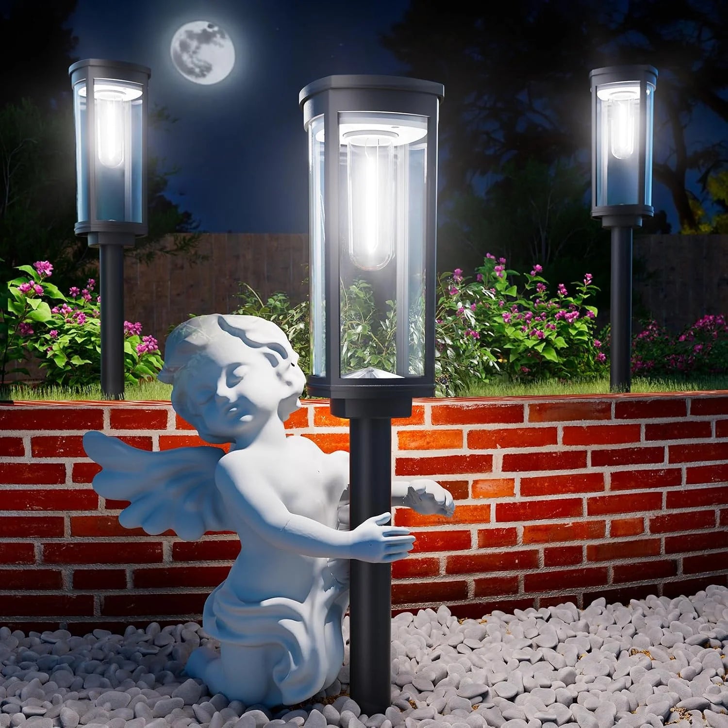 New Arrivals Solar Pathway Lights Outdoor, 8 Pack Bright Solar Lights Outdoor, IP65 Waterproof Solar Garden Lights Solar - Image 3