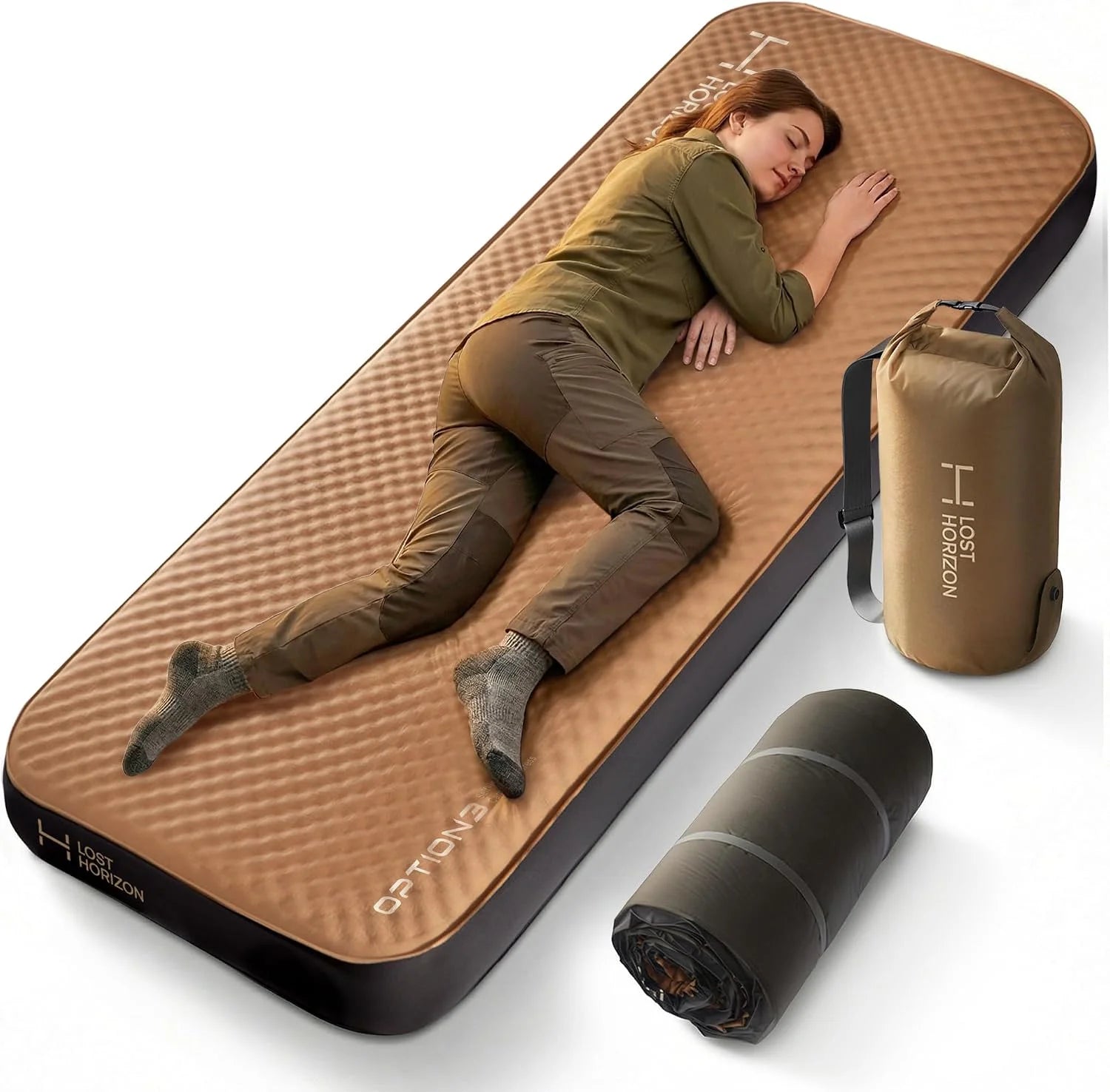 Lost Horizon Air & Foam Camping Mattress, Self-Inflating Sleeping Pad, 4.5 Thick, with Pump Sack, R13 Insulation bifanuoyard - Image 7