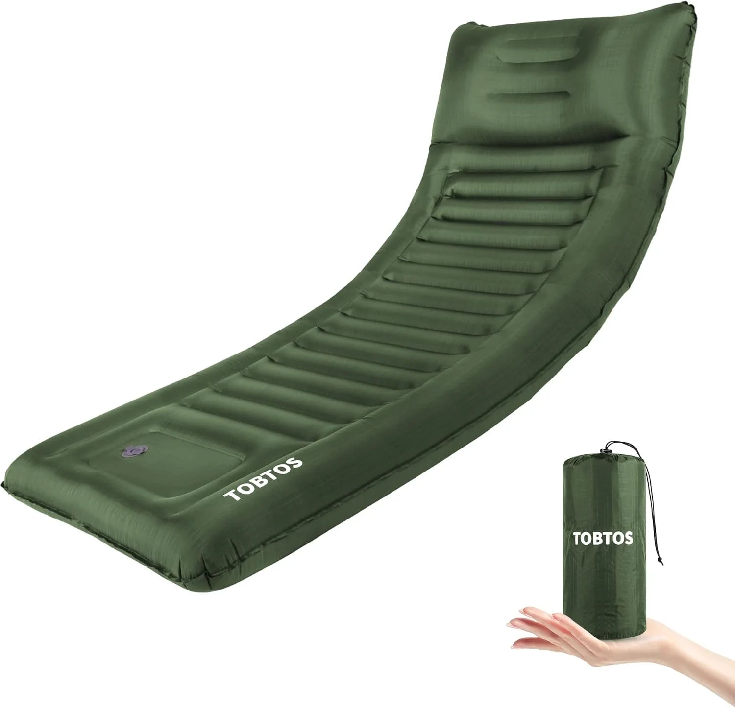 New Arrivals Double Sleeping Pad for Camping, Extra Thick 6 Camping Mattress 2 Person with Pillow Built-in Foot Pump - Image 2