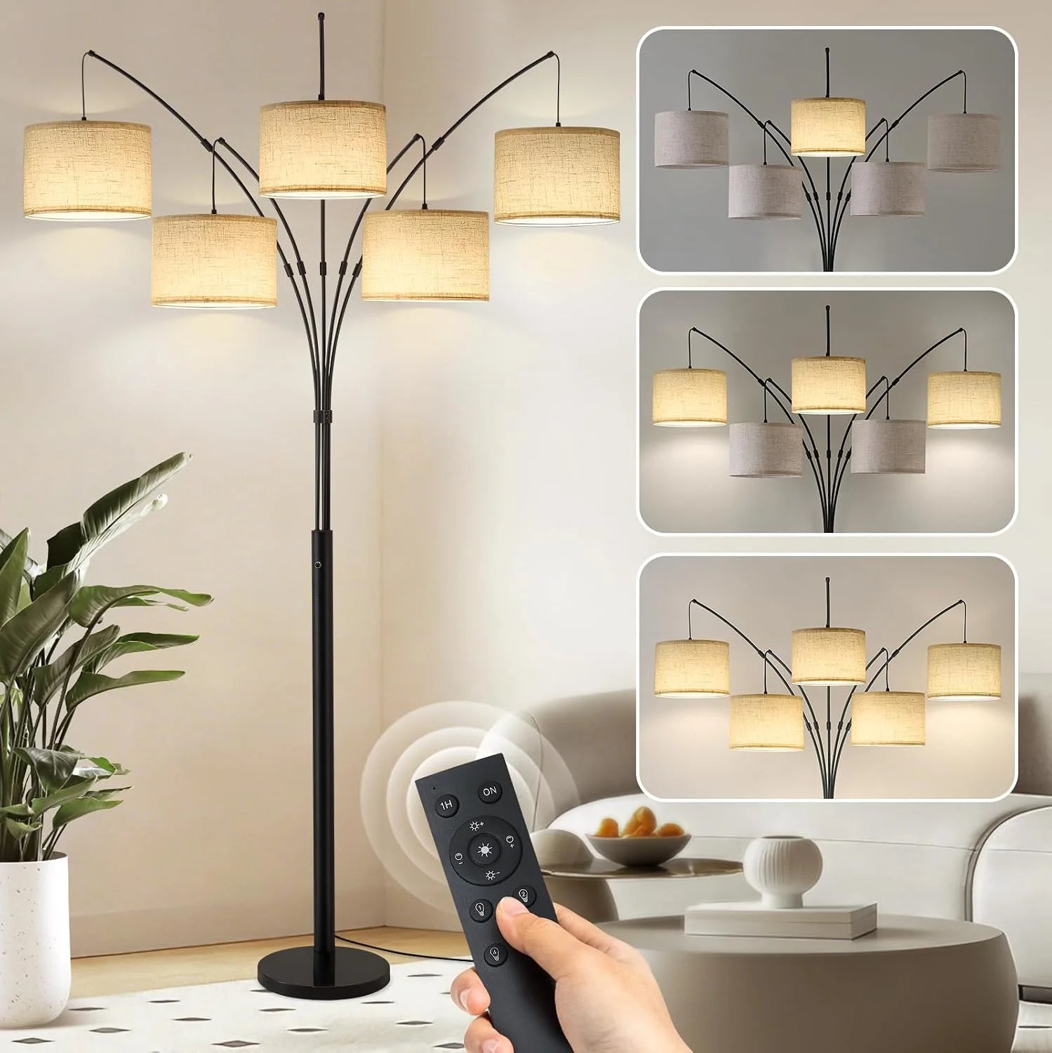Floor Lamp, Remote Control, Dimmable, 3 Light - Image 7