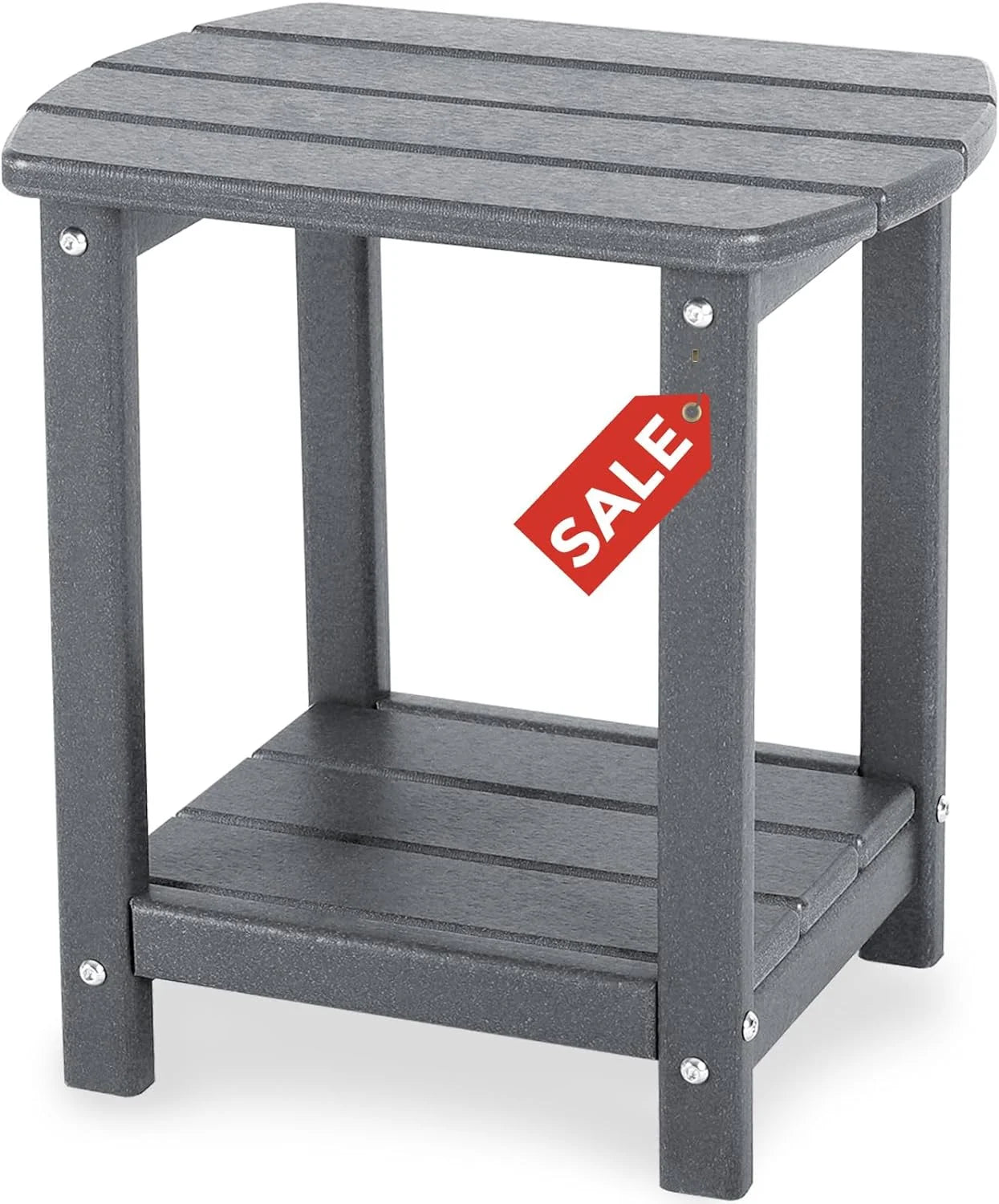 New Arrivals Adirondack Square Outdoor Side Table,2-Tier Storage Patio Side Table - Image 3