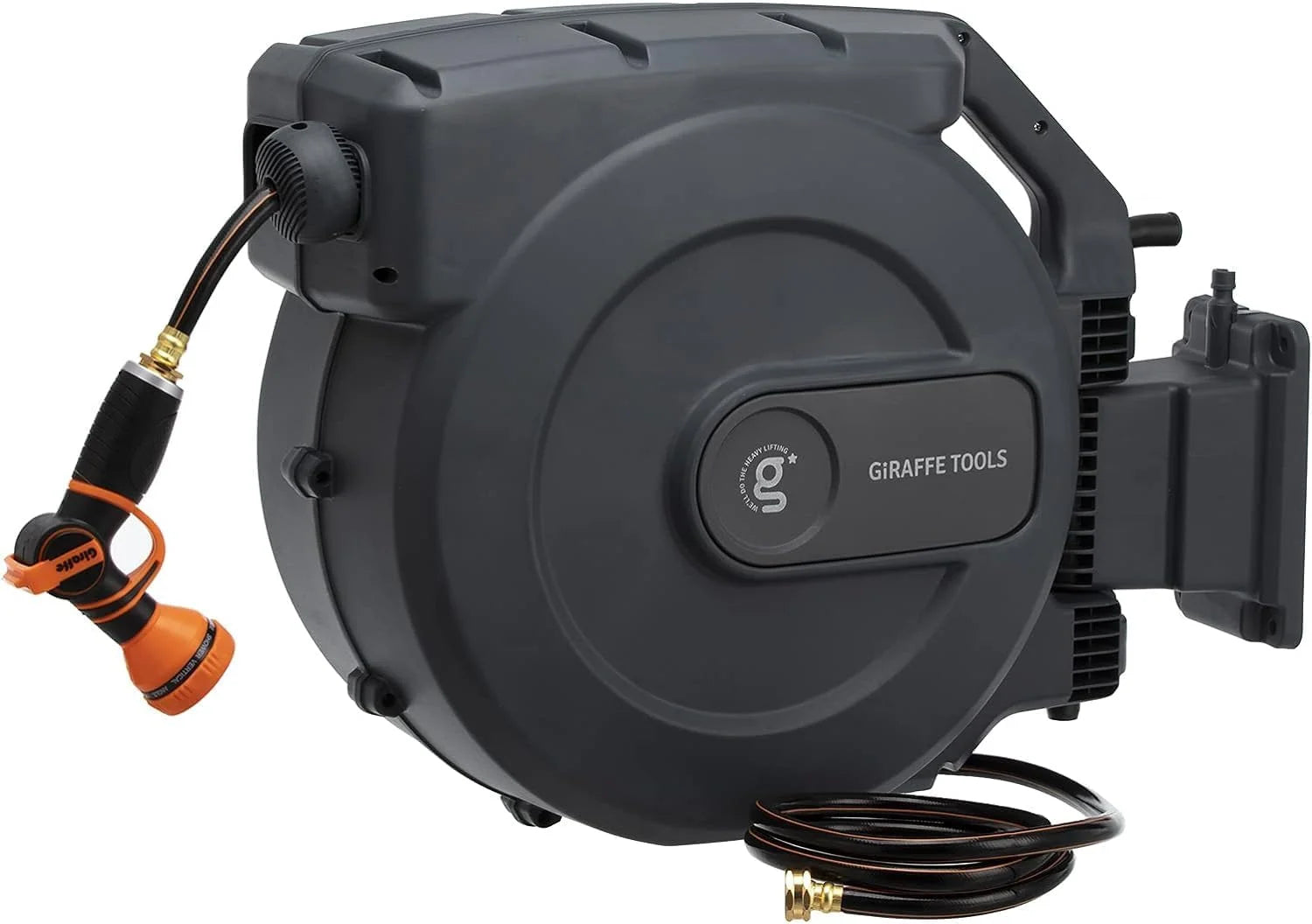 New Arrivals Retractable Garden Hose Reel 1/2 Inch x 130 ft, Super Heavy Duty, Wall Mounted and 180 Deg Swivel Bracket - Image 2