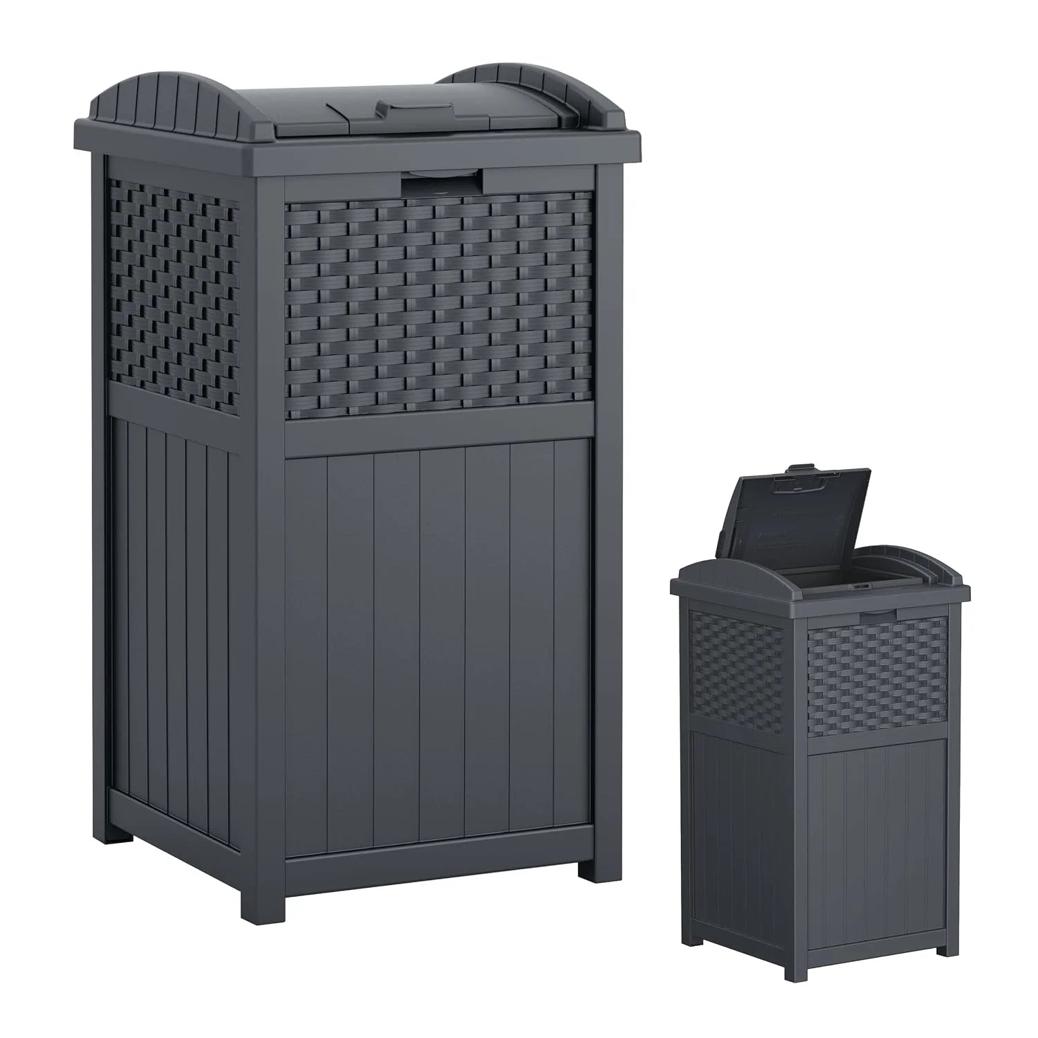 Suncast 33 Gallon Commercial Outdoor Trashcan Hideaway with Lid for 30 to 33 Gallon Trash Bags for Garage, Backyard bifanuoyard - Image 3