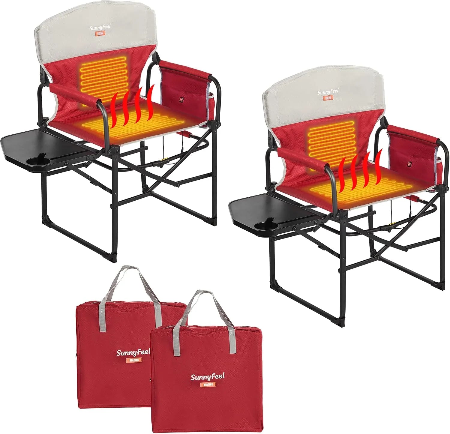 SUNNYFEEL Camping Directors Chair, Heavy Duty, Oversized Portable Folding Chair with Side Table bifanuoyard - Image 22