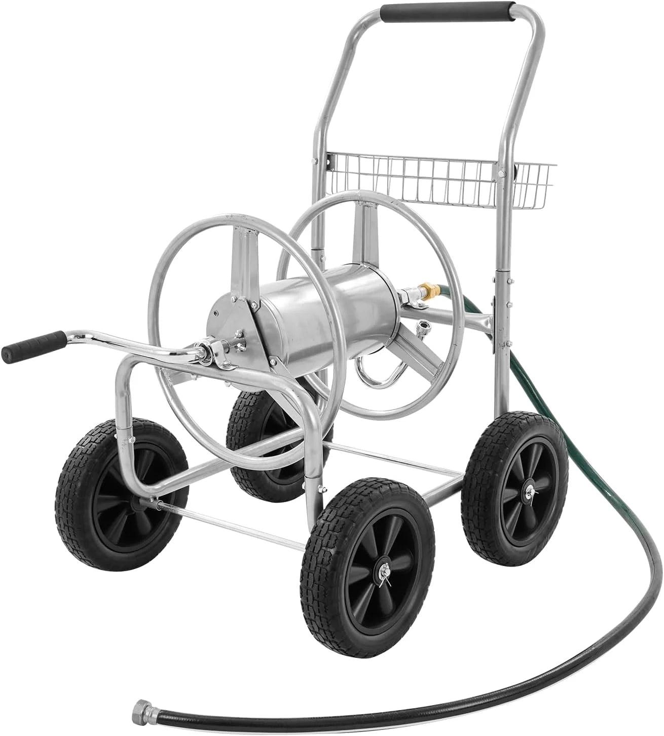 New Arrivals Hose Reel Cart, Hold Up to 250 ft of 5/8鈥欌€?Hose, Garden Water Hose Carts Mobile Tools with 4 Wheels - Image 2