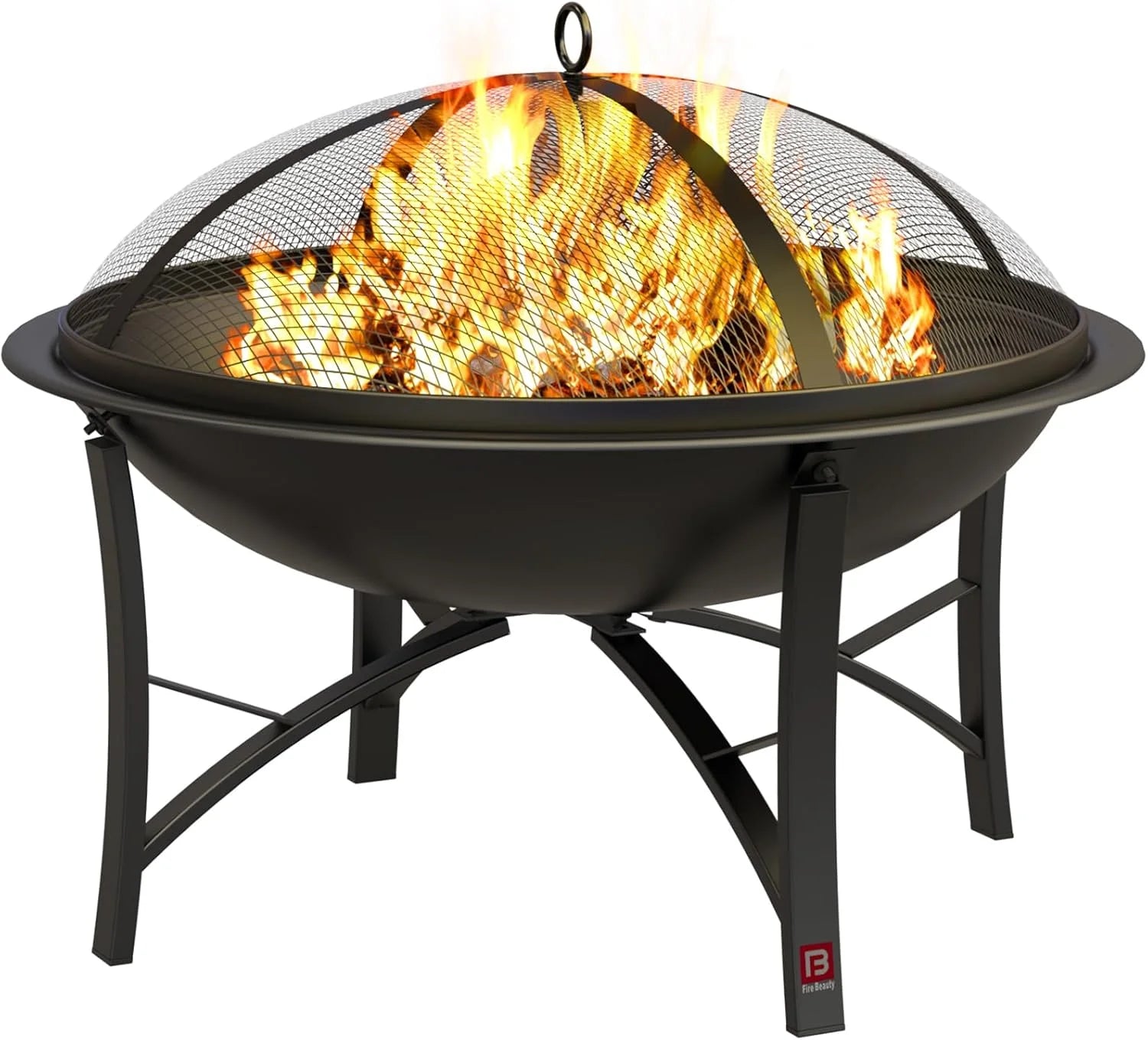 New Arrivals Fire Beauty Wood Burning Fire Pit, 2-in-1 BBQ Grill for Backyard Camping - Image 2