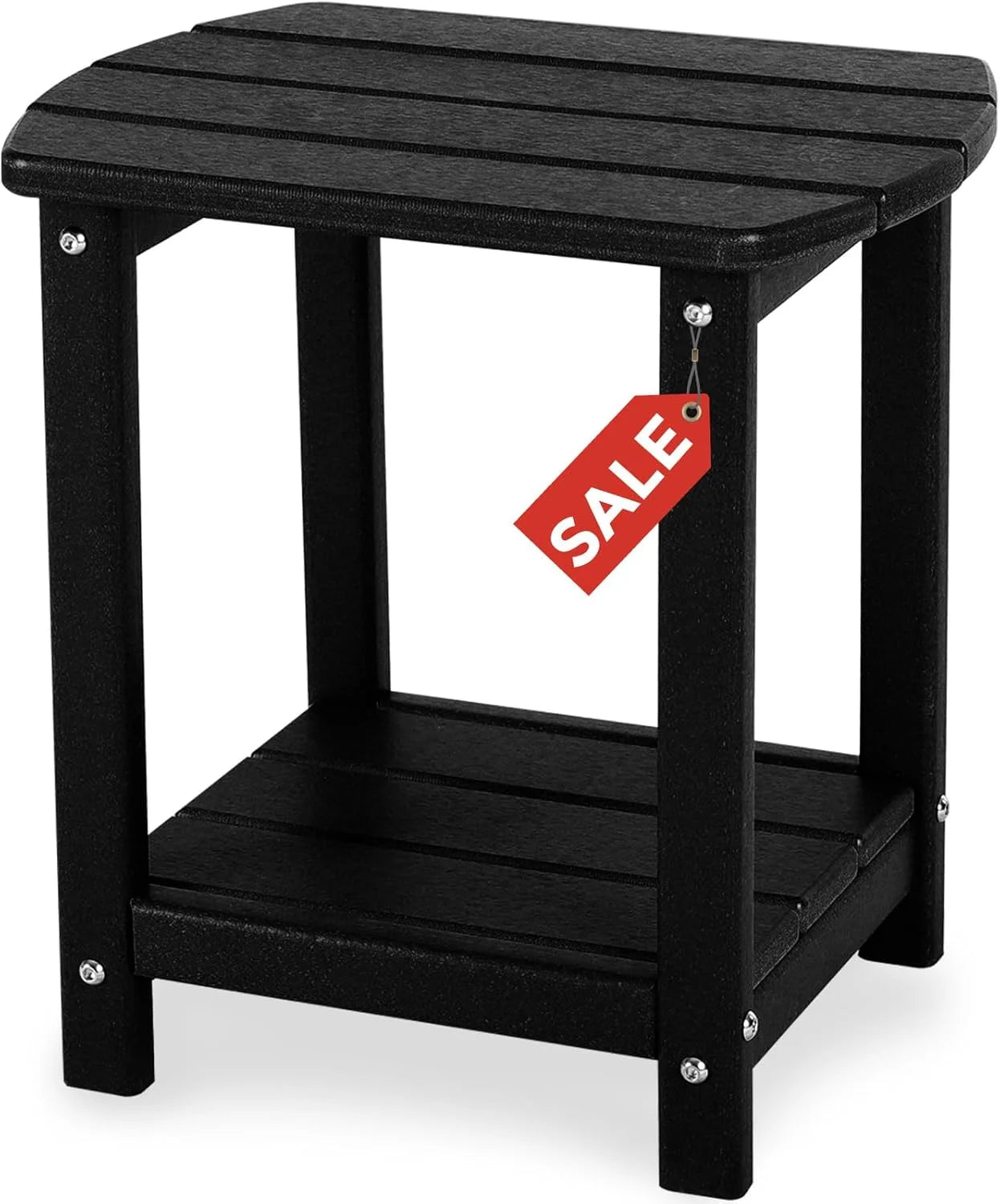 New Arrivals Adirondack Square Outdoor Side Table,2-Tier Storage Patio Side Table - Image 2