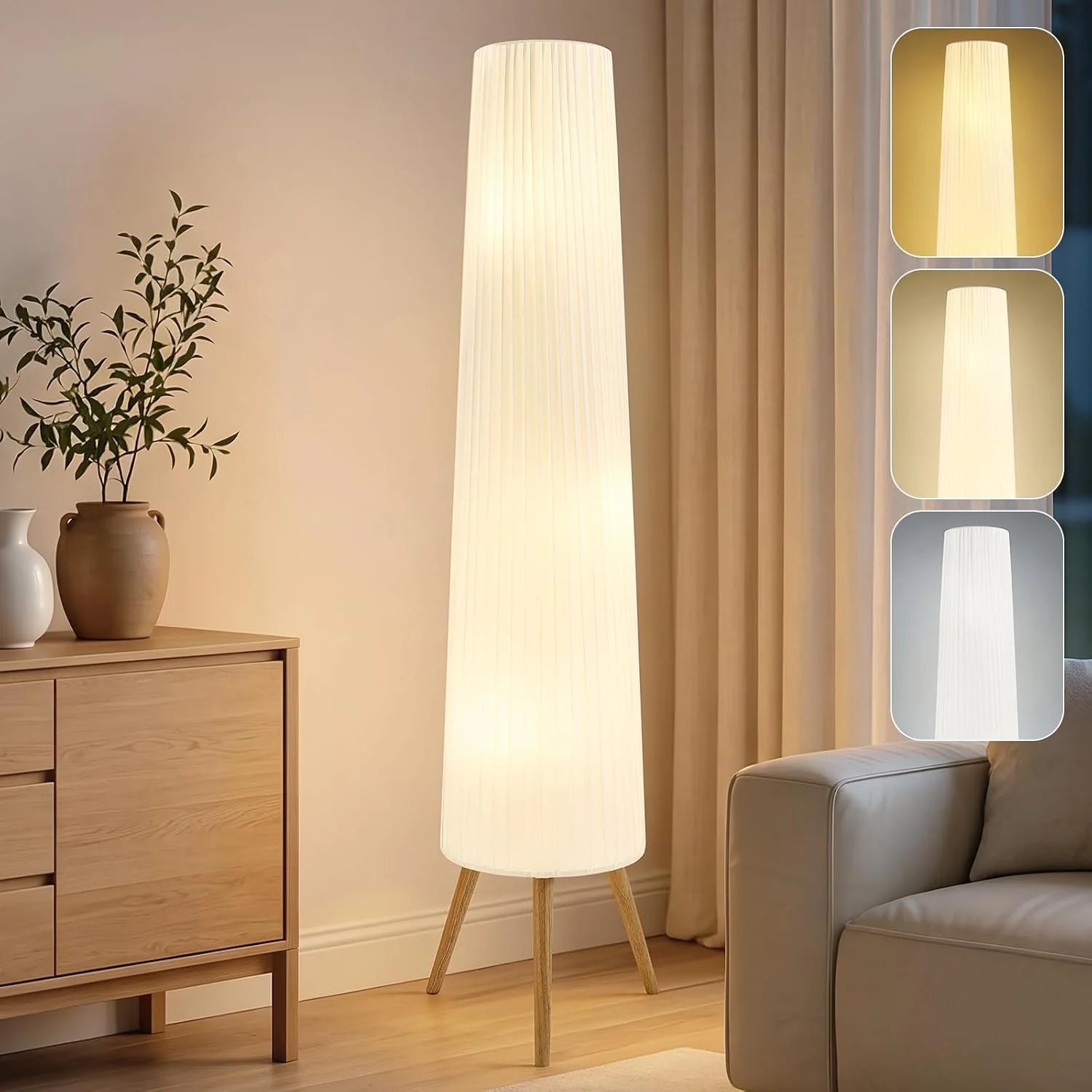 New Arrivals 60 Inch Wood Floor Lamp, Bulb Included - Image 2