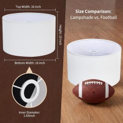 Alternative view of New Arrivals Drum Lamp Shades Set of 2 16 Top x 16 Bottom x 10 High