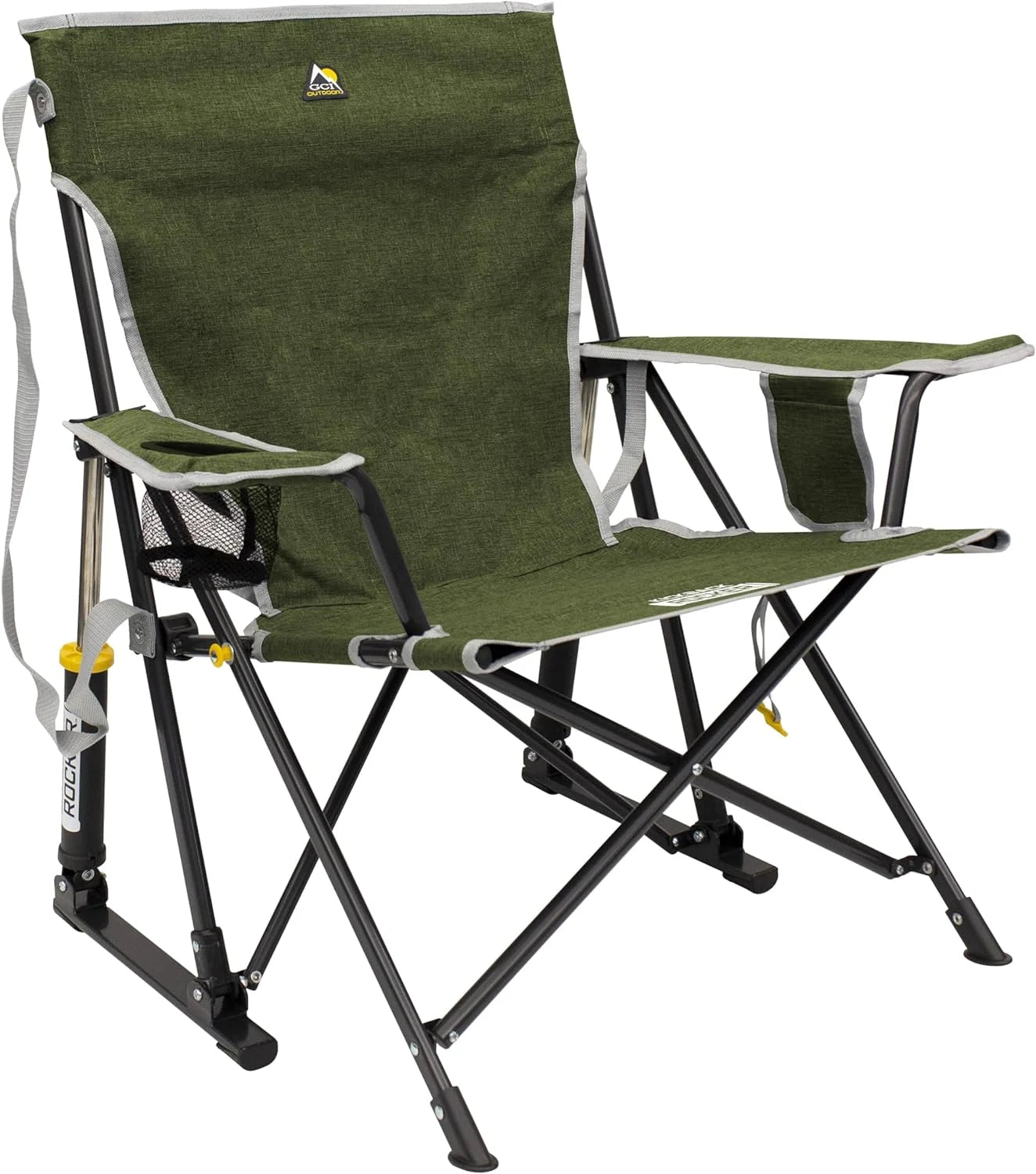 New Arrivals Outdoor Kickback Rocker Outdoor Rocking Chair with Beverage Holder - Image 5
