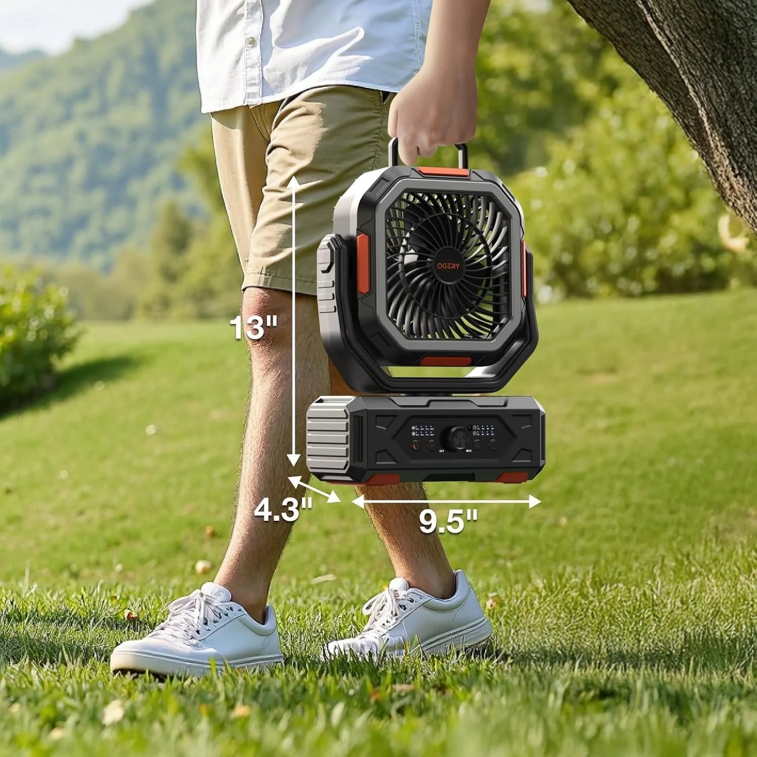 OGERY Portable Fan Rechargeable, 30000mAh Camping Fan for Tent, RV & Outdoor with Up to 322H Runtime bifanuoyard - Image 2