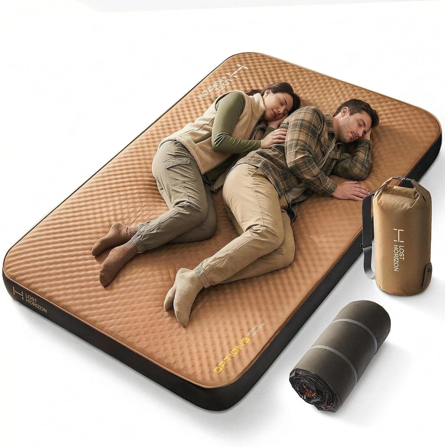 Lost Horizon Air & Foam Camping Mattress, Self-Inflating Sleeping Pad, 4.5 Thick, with Pump Sack, R13 Insulation bifanuoyard - Image 2