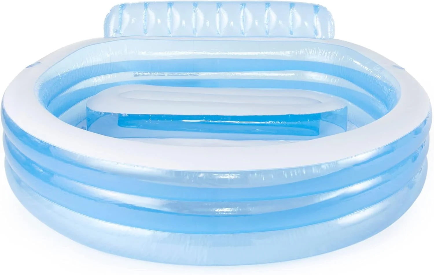 New Arrivals INTEX Swim Center Inflatable Family Lounge Pool: Built-In Bench " Cup Holder " 156 Gallon Capacity " 90 x 86 x 31 " Blue bifanuoyard - Image 7