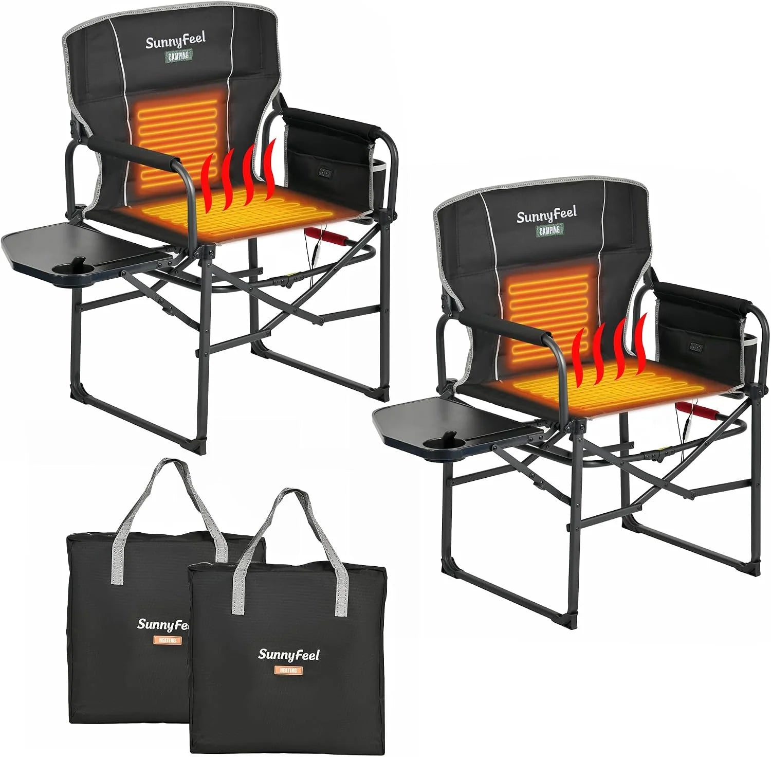 SUNNYFEEL Camping Directors Chair, Heavy Duty, Oversized Portable Folding Chair with Side Table bifanuoyard - Image 15