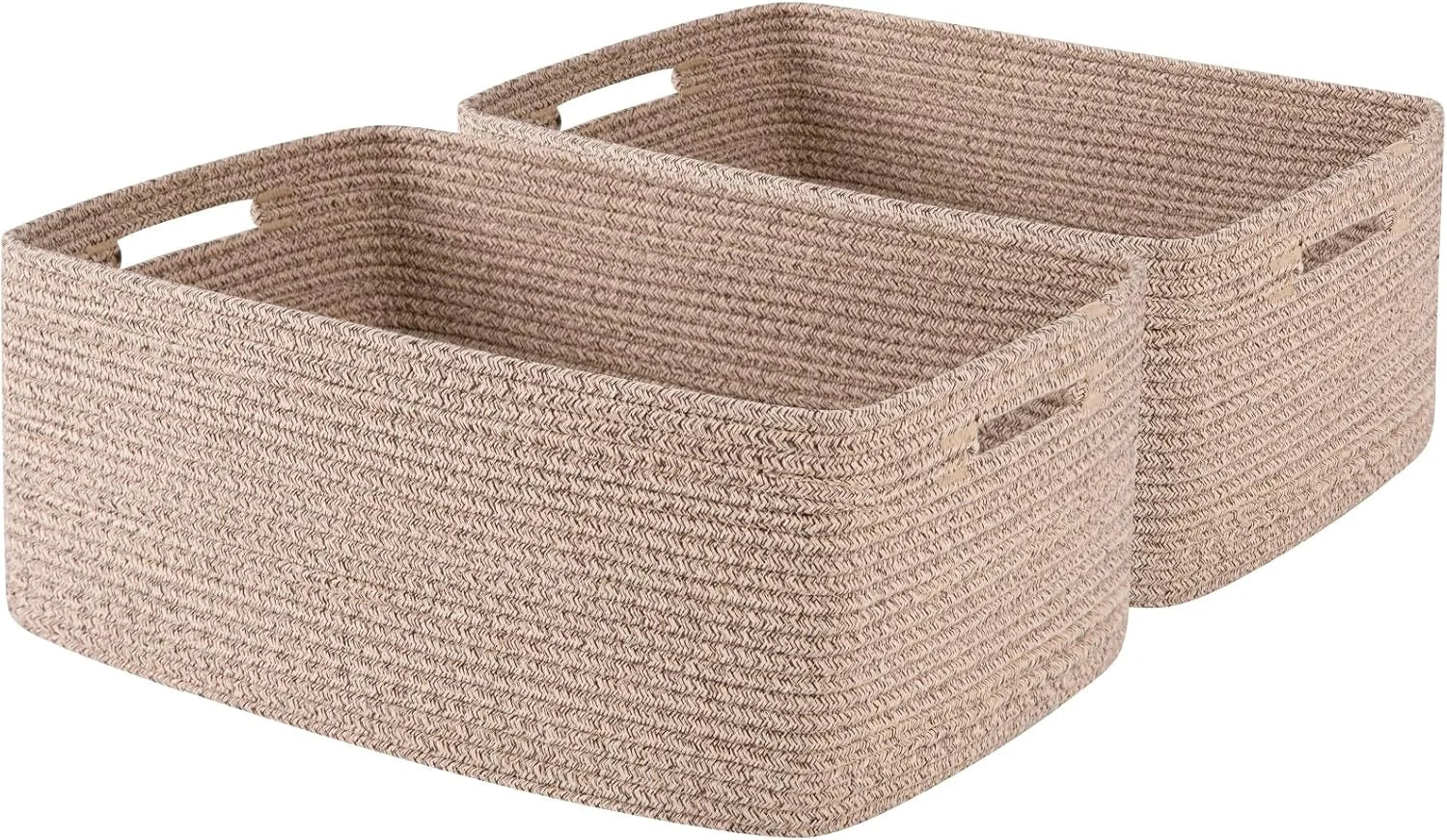 Large Storage Basket for Organizing, Woven Rope Basket for Shelves, Closet Organizer Bins for Clothes, Blanket bifanuoyard - Image 2