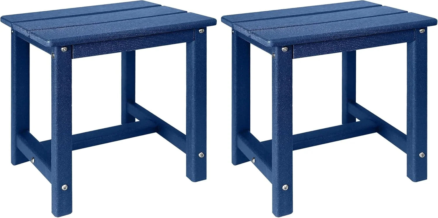 New Arrivals Adirondack Square Outdoor Side Table,2-Tier Storage Patio Side Table