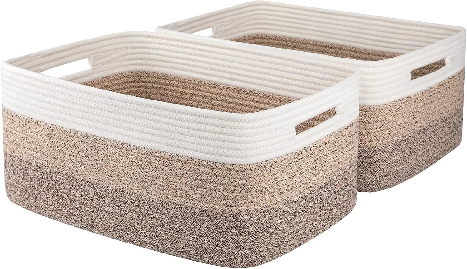 Large Storage Basket for Organizing, Woven Rope Basket for Shelves, Closet Organizer Bins for Clothes, Blanket bifanuoyard - Image 4