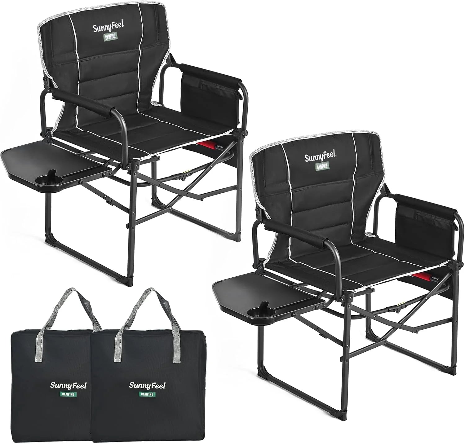 SUNNYFEEL Camping Directors Chair, Heavy Duty, Oversized Portable Folding Chair with Side Table bifanuoyard - Image 19