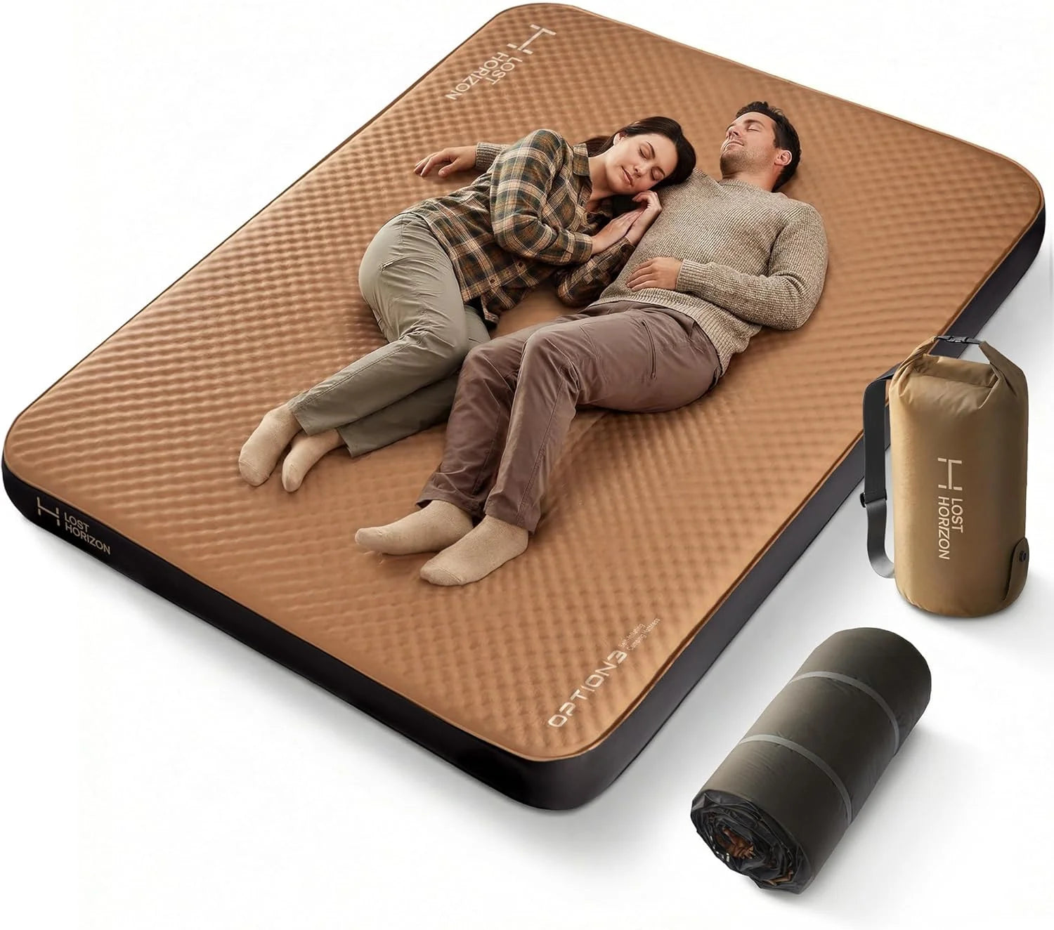 Lost Horizon Air & Foam Camping Mattress, Self-Inflating Sleeping Pad, 4.5 Thick, with Pump Sack, R13 Insulation bifanuoyard - Image 6