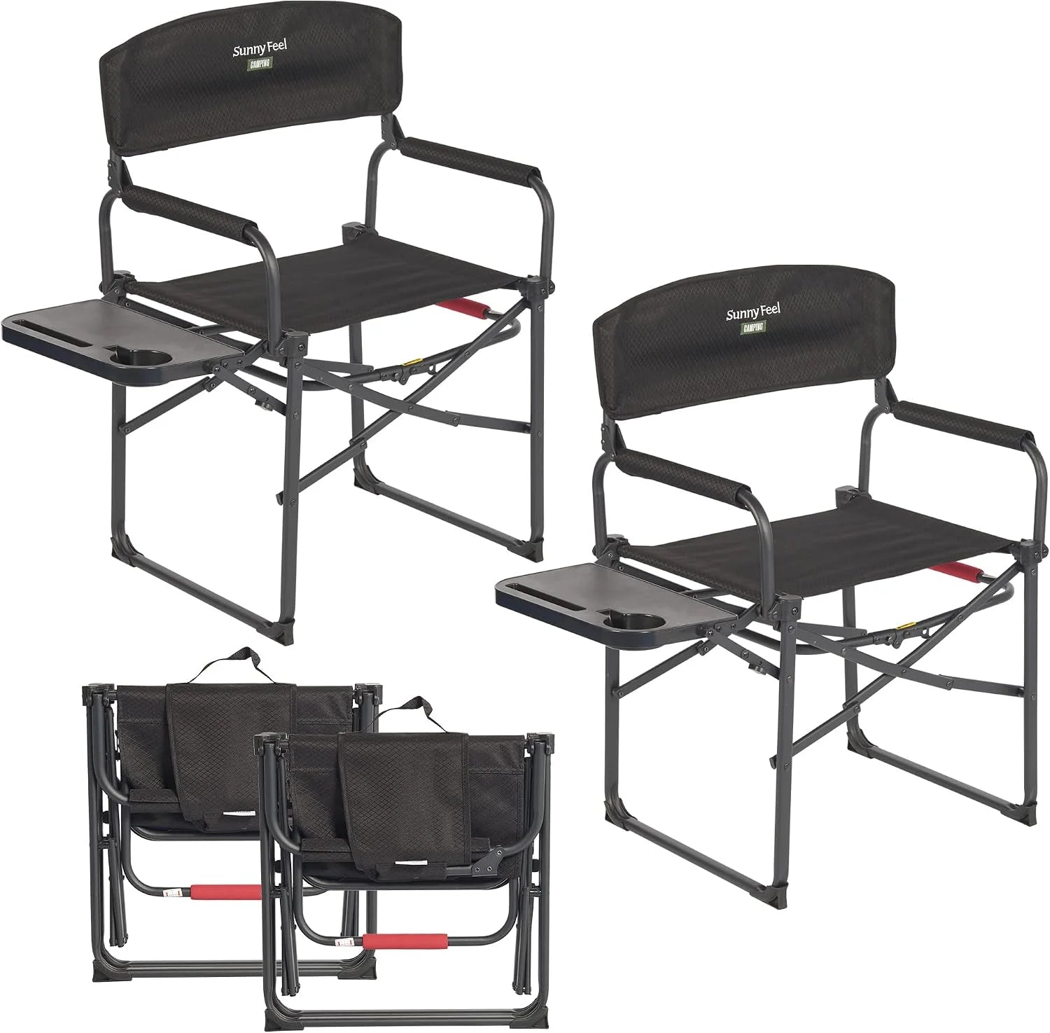 SUNNYFEEL Camping Directors Chair, Heavy Duty, Oversized Portable Folding Chair with Side Table bifanuoyard - Image 6