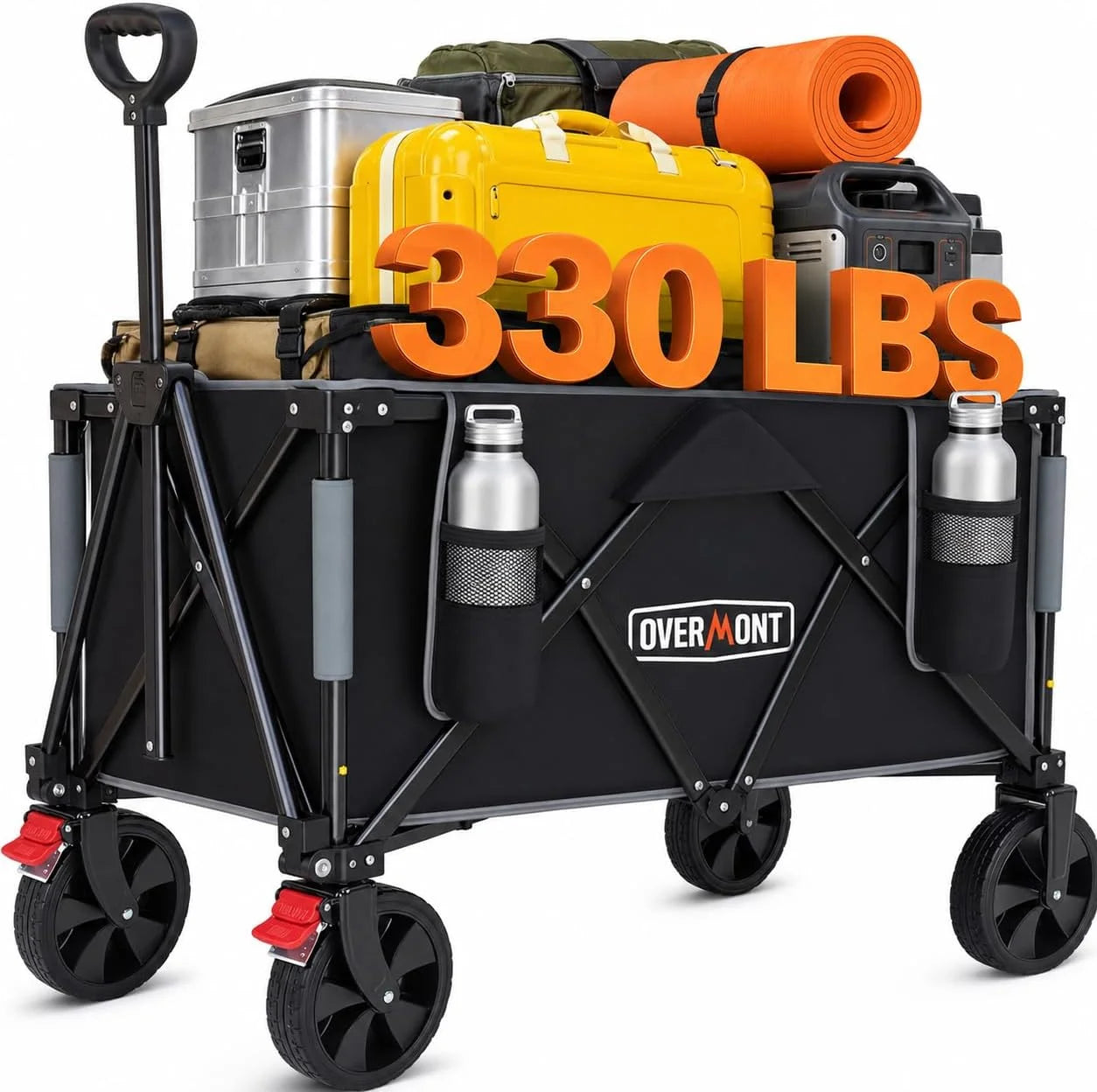 Ultra Compact Collapsible Wagon Cart, Lightweight Foldable Wagon with All Terrain Wheels - Image 3