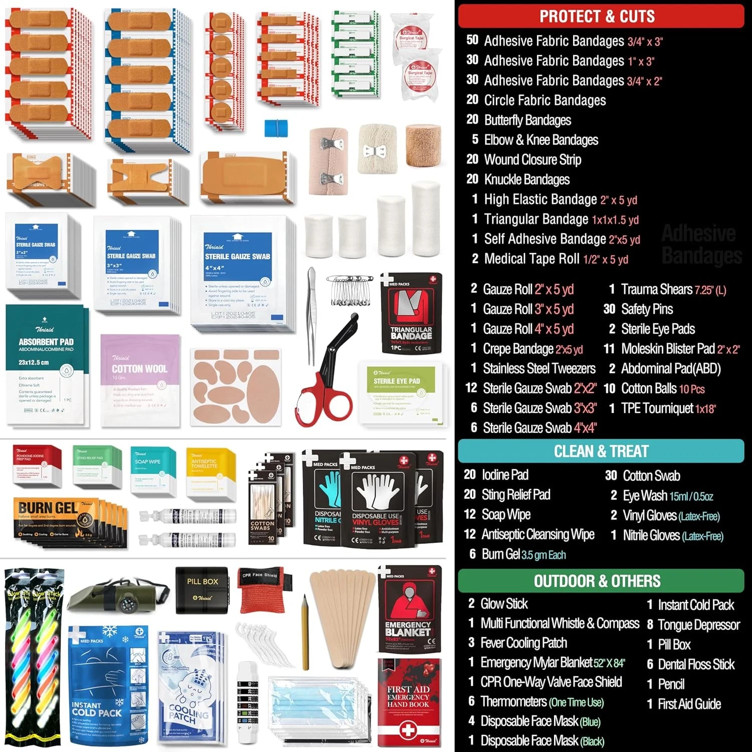New Arrivals First Aid Kit, Well-Organized Premium Waterproof Compact Trauma Medical Kits for Any Emergencies - Image 6