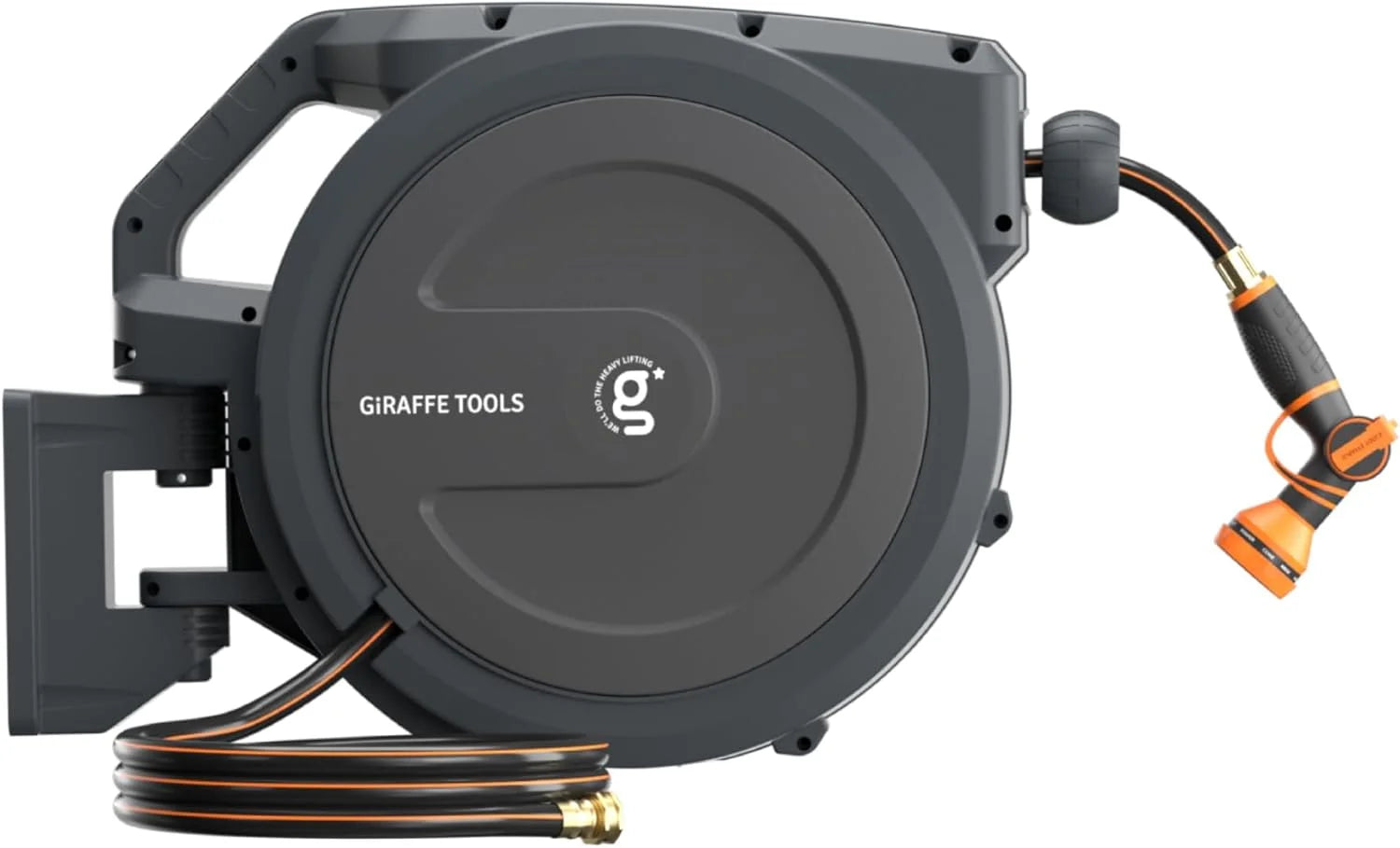 New Arrivals Retractable Garden Hose Reel 1/2 Inch x 130 ft, Super Heavy Duty, Wall Mounted and 180 Deg Swivel Bracket