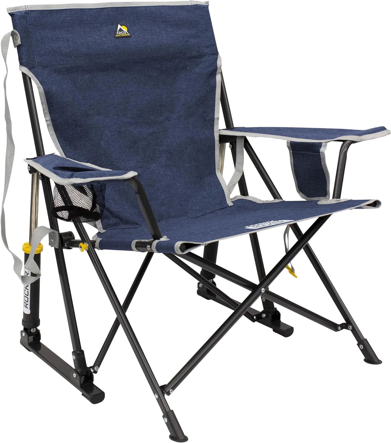 New Arrivals Outdoor Kickback Rocker Outdoor Rocking Chair with Beverage Holder - Image 3