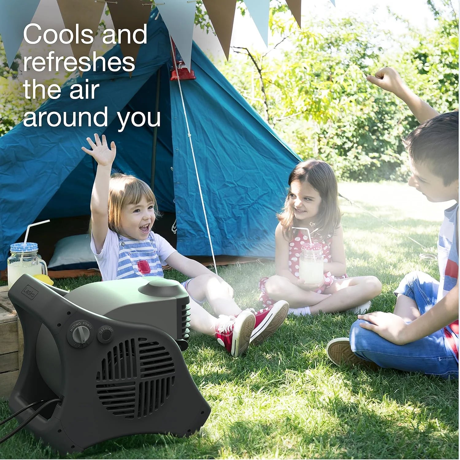 Lasko Misto Outdoor Misting Blower Fan, for Sports, Camping, Decks & Patios, 3 Speeds, 15, Black, 7050 bifanuoyard - Image 3