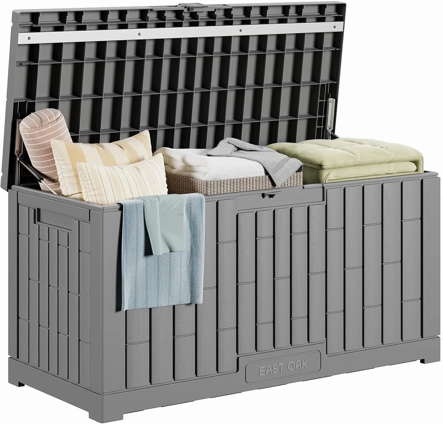 New Arrivals OAK Outdoor Storage Box, 31 Gallon Deck Box Indoor and Outdoor Use, Waterproof Resin Storage Bin for Package Delivery - Image 4