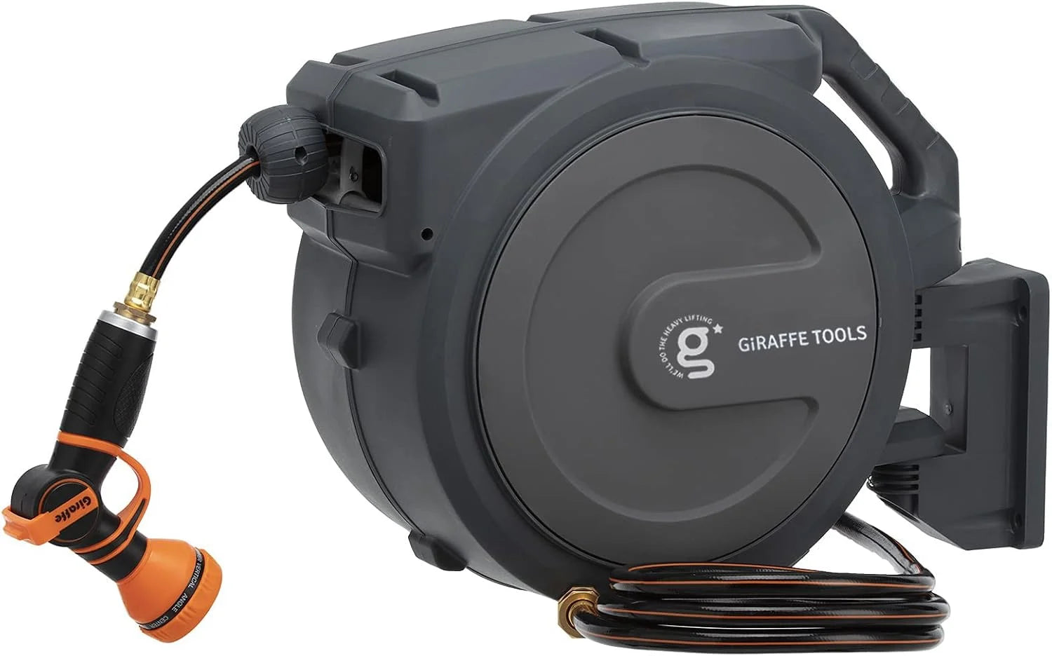 New Arrivals Retractable Garden Hose Reel 1/2 Inch x 130 ft, Super Heavy Duty, Wall Mounted and 180 Deg Swivel Bracket - Image 3
