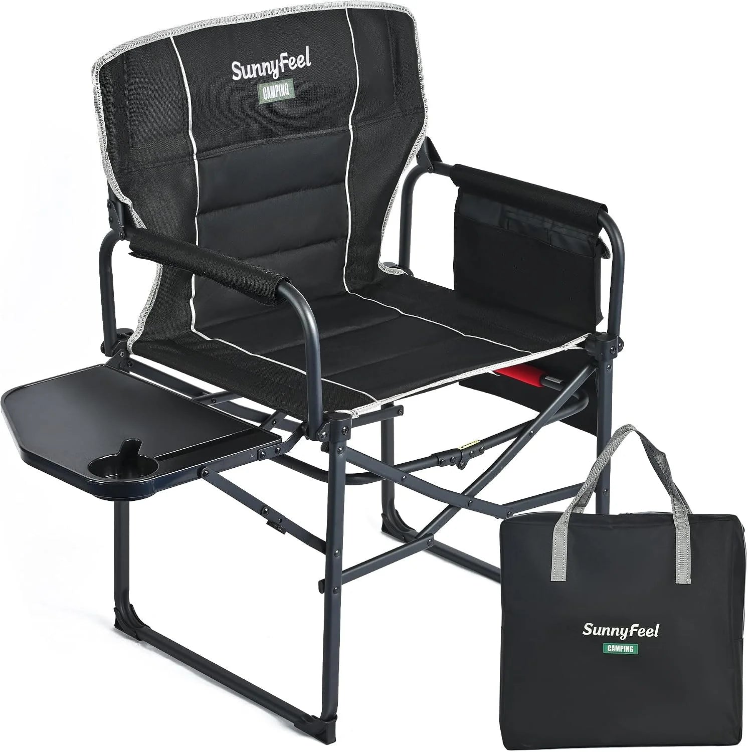 SUNNYFEEL Camping Directors Chair, Heavy Duty, Oversized Portable Folding Chair with Side Table bifanuoyard - Image 3