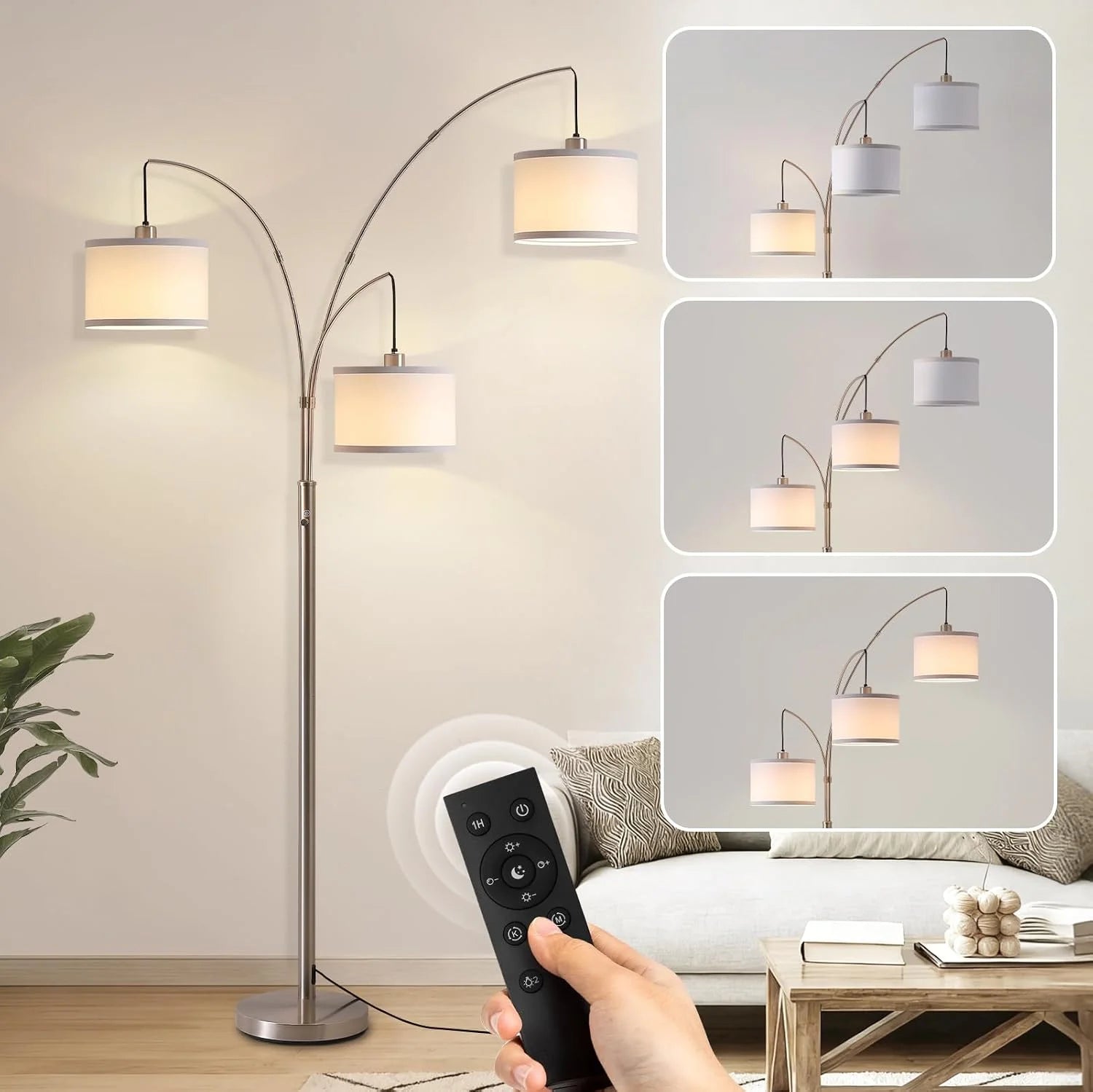 Floor Lamp, Remote Control, Dimmable, 3 Light - Image 11