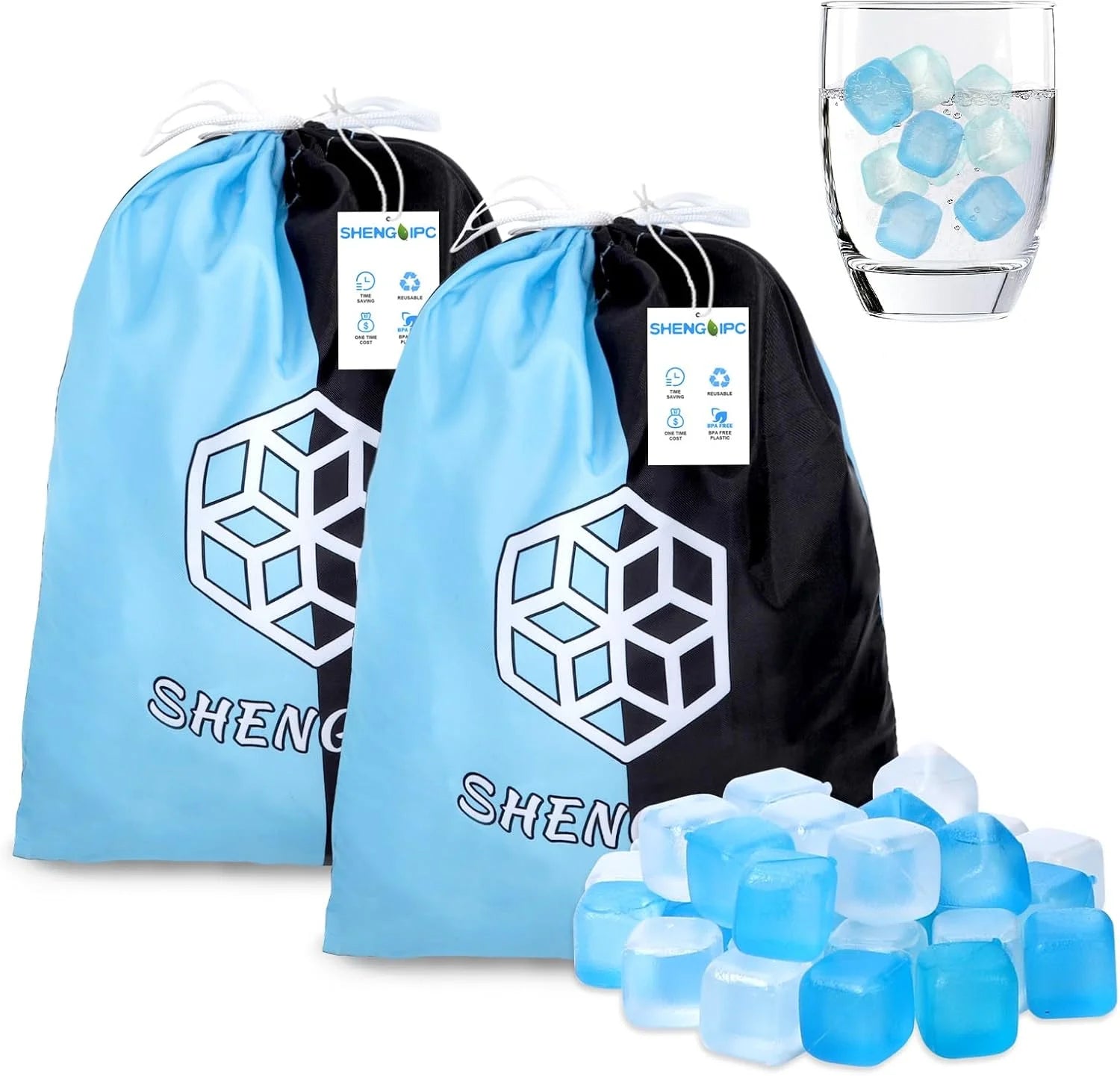SHENGQIPC Reusable Ice Cubes for Camping, 360 Pack, 12 lbs, Large Pack for Drinks bifanuoyard - Image 2