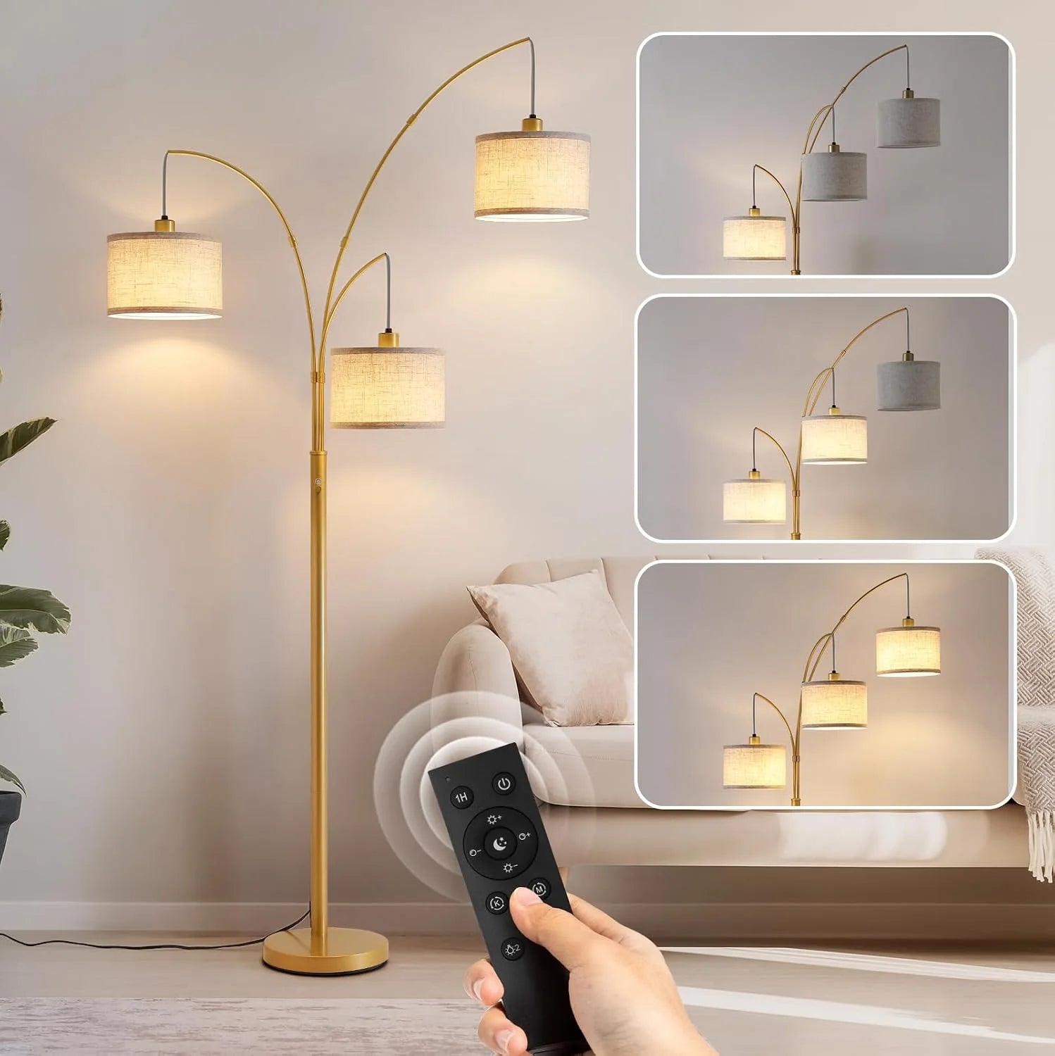 Floor Lamp, Remote Control, Dimmable, 3 Light - Image 9
