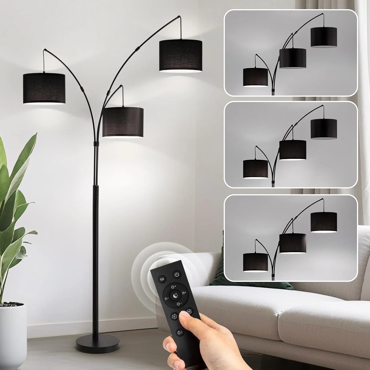 Floor Lamp, Remote Control, Dimmable, 3 Light - Image 10