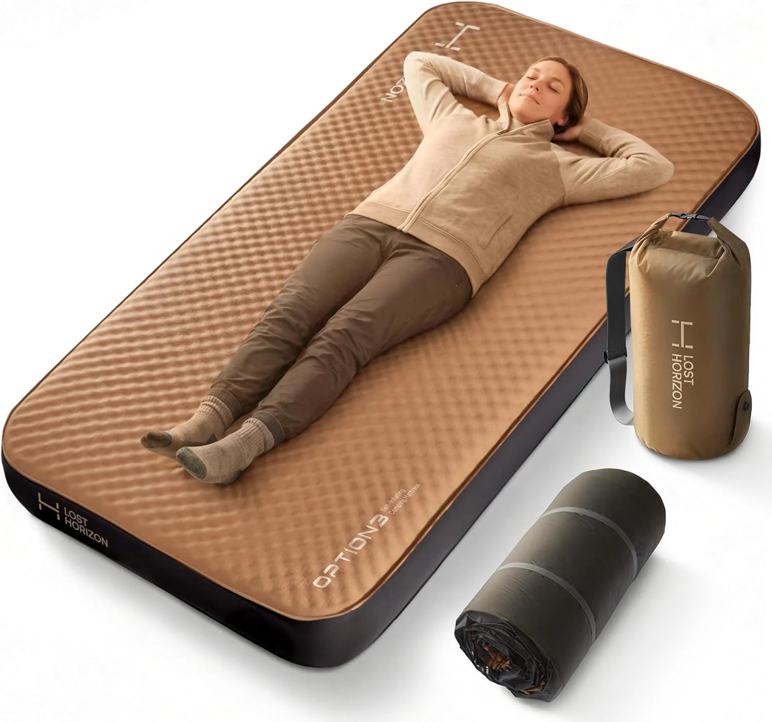 Lost Horizon Air & Foam Camping Mattress, Self-Inflating Sleeping Pad, 4.5 Thick, with Pump Sack, R13 Insulation bifanuoyard - Image 4
