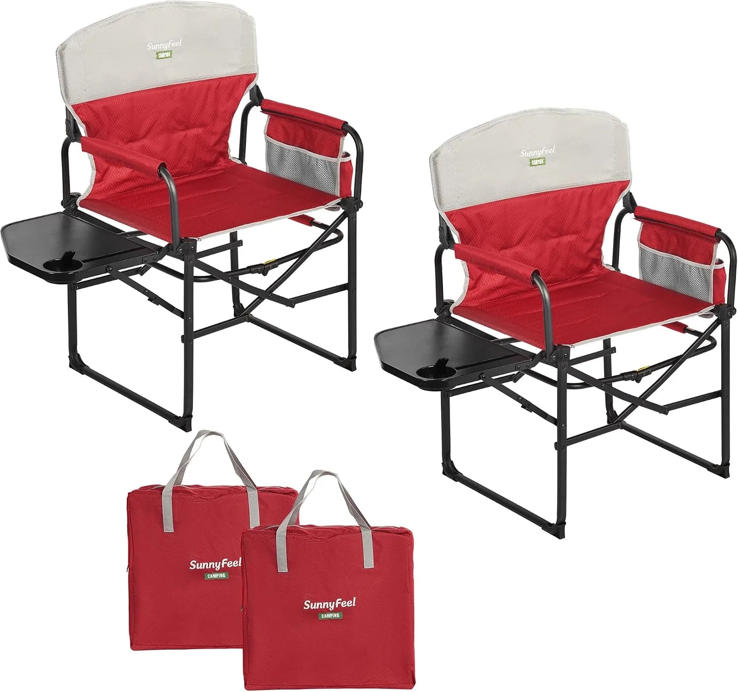 SUNNYFEEL Camping Directors Chair, Heavy Duty, Oversized Portable Folding Chair with Side Table bifanuoyard - Image 14