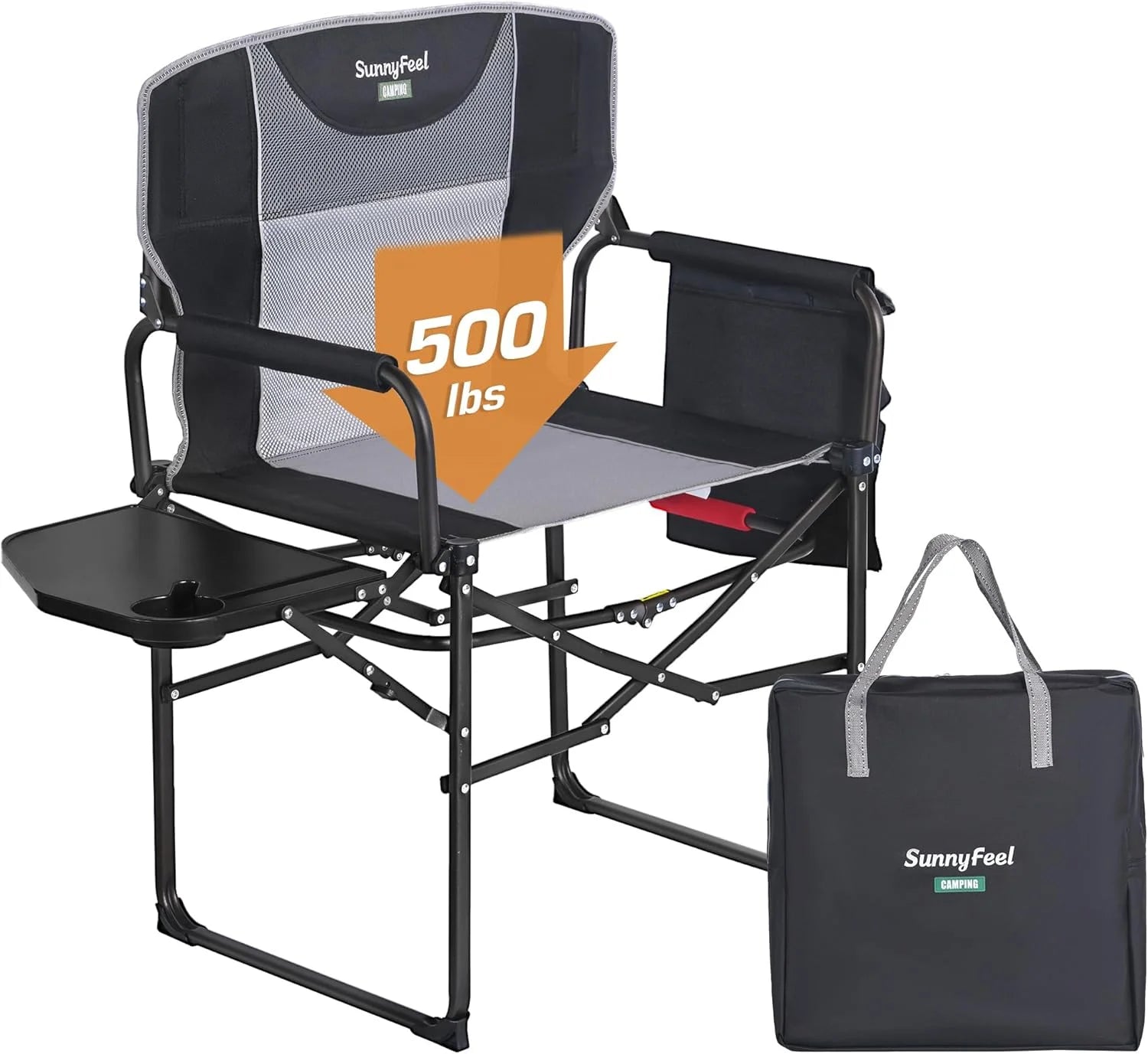 SUNNYFEEL Camping Directors Chair, Heavy Duty, Oversized Portable Folding Chair with Side Table bifanuoyard - Image 5
