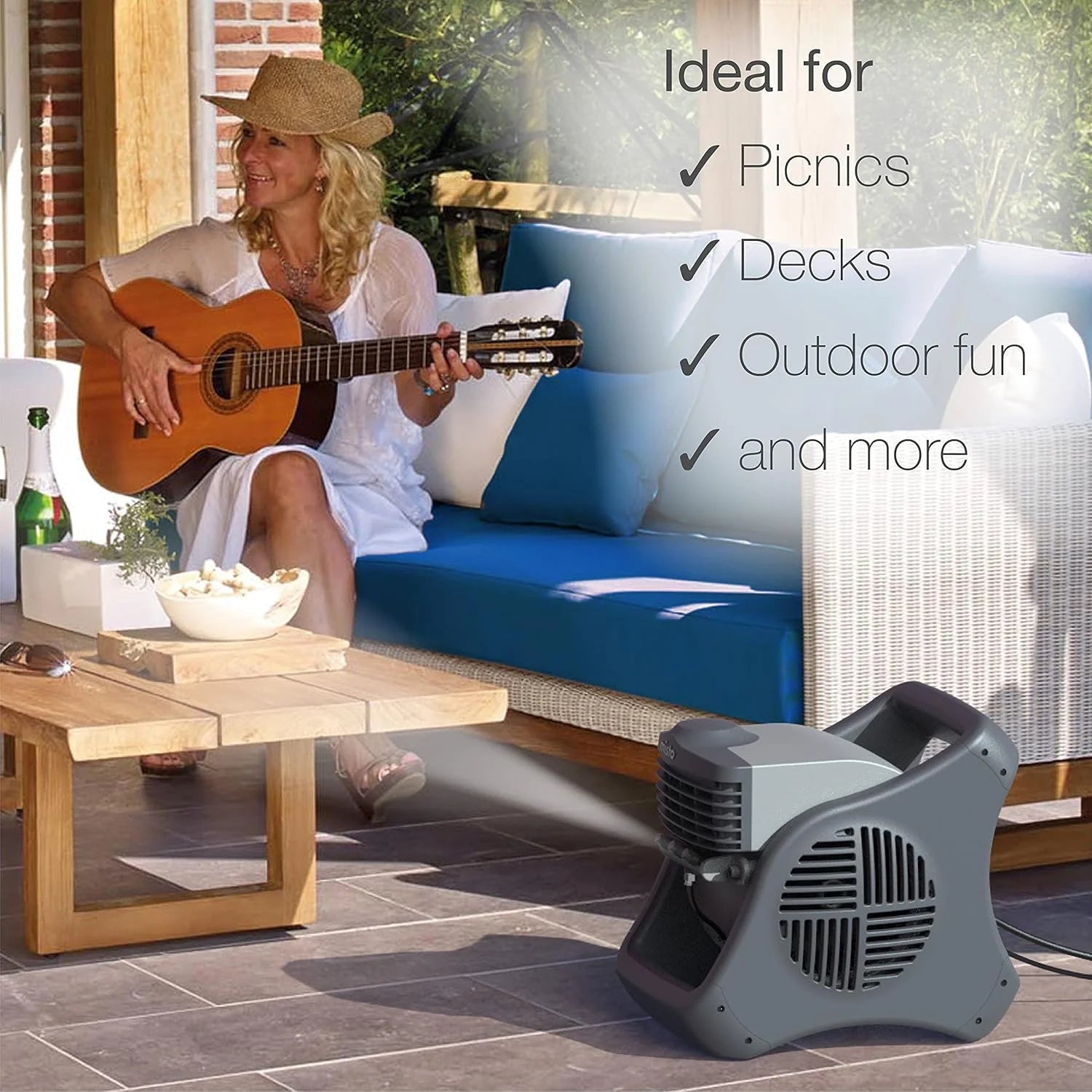 Lasko Misto Outdoor Misting Blower Fan, for Sports, Camping, Decks & Patios, 3 Speeds, 15, Black, 7050 bifanuoyard - Image 5