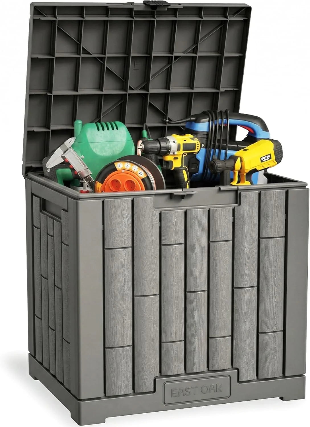 New Arrivals OAK Outdoor Storage Box, 31 Gallon Deck Box Indoor and Outdoor Use, Waterproof Resin Storage Bin for Package Delivery - Image 3