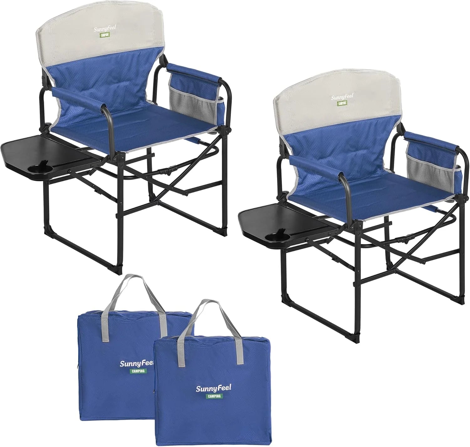 SUNNYFEEL Camping Directors Chair, Heavy Duty, Oversized Portable Folding Chair with Side Table bifanuoyard - Image 24