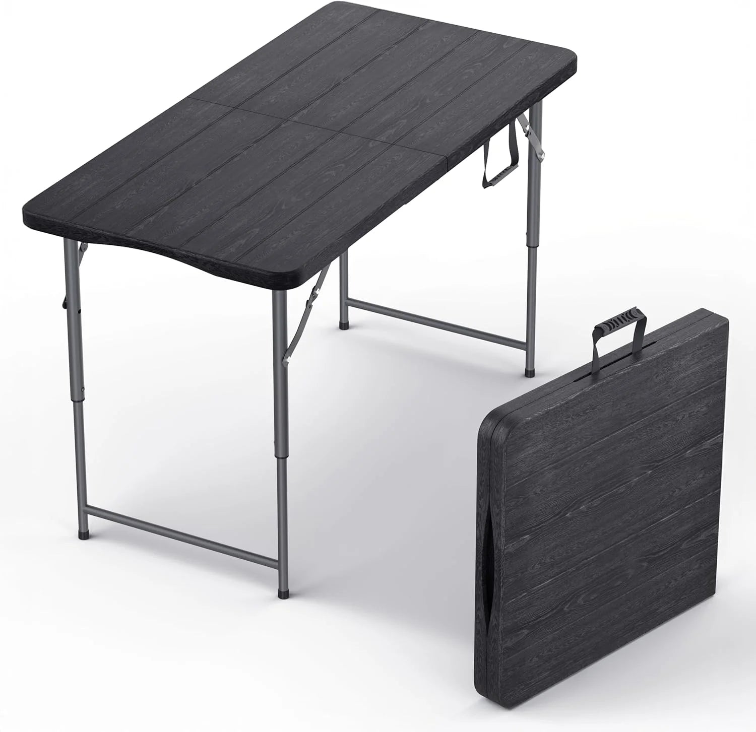 Our Modern Space 8 Feet Foldable Table with Built in Handle & Steel Legs, Heavy Duty Portable bifanuoyard