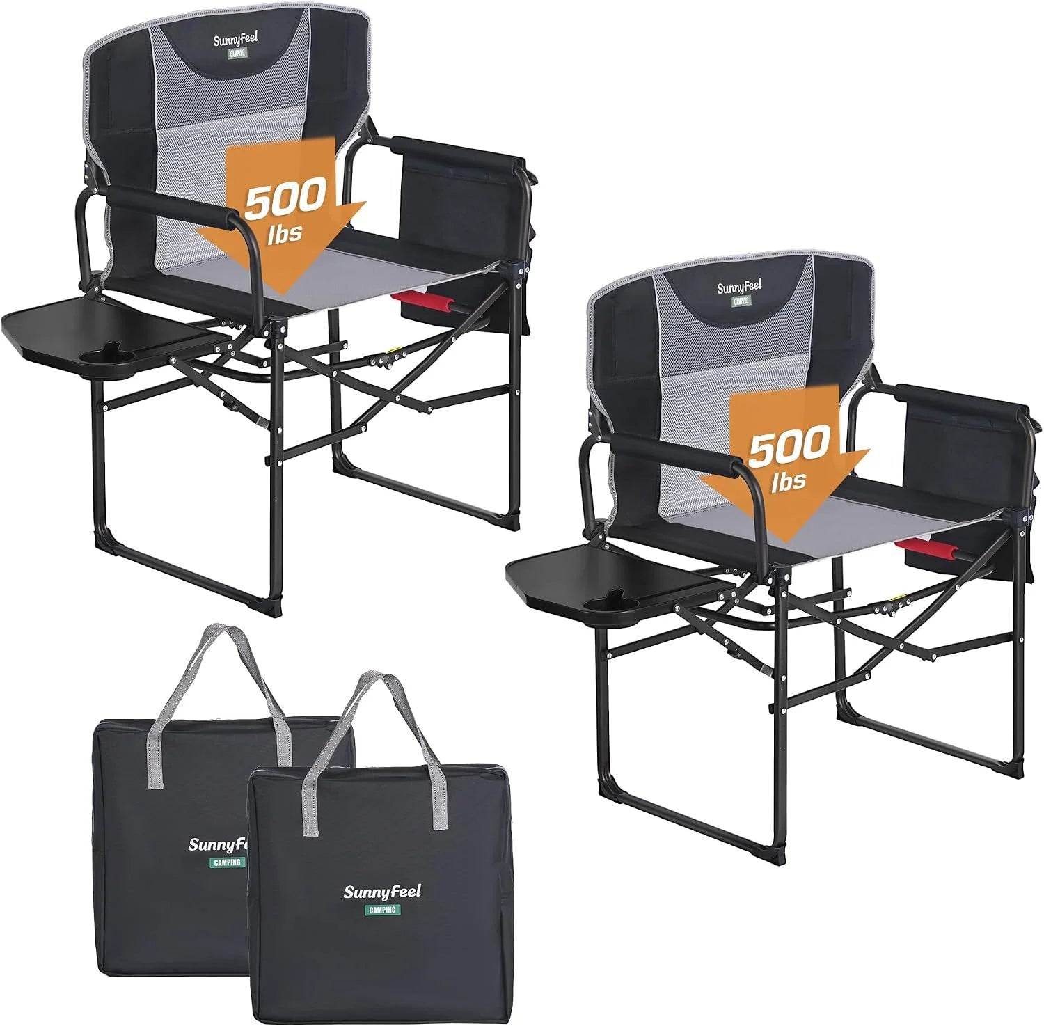 SUNNYFEEL Camping Directors Chair, Heavy Duty, Oversized Portable Folding Chair with Side Table bifanuoyard - Image 9