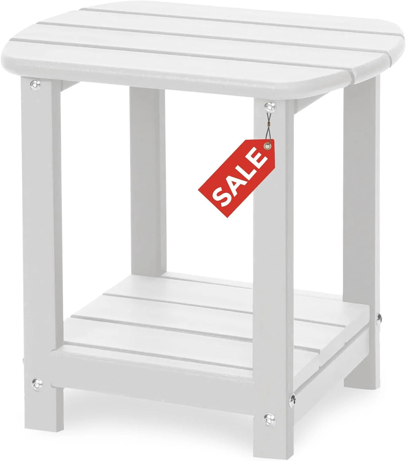 New Arrivals Adirondack Square Outdoor Side Table,2-Tier Storage Patio Side Table - Image 7