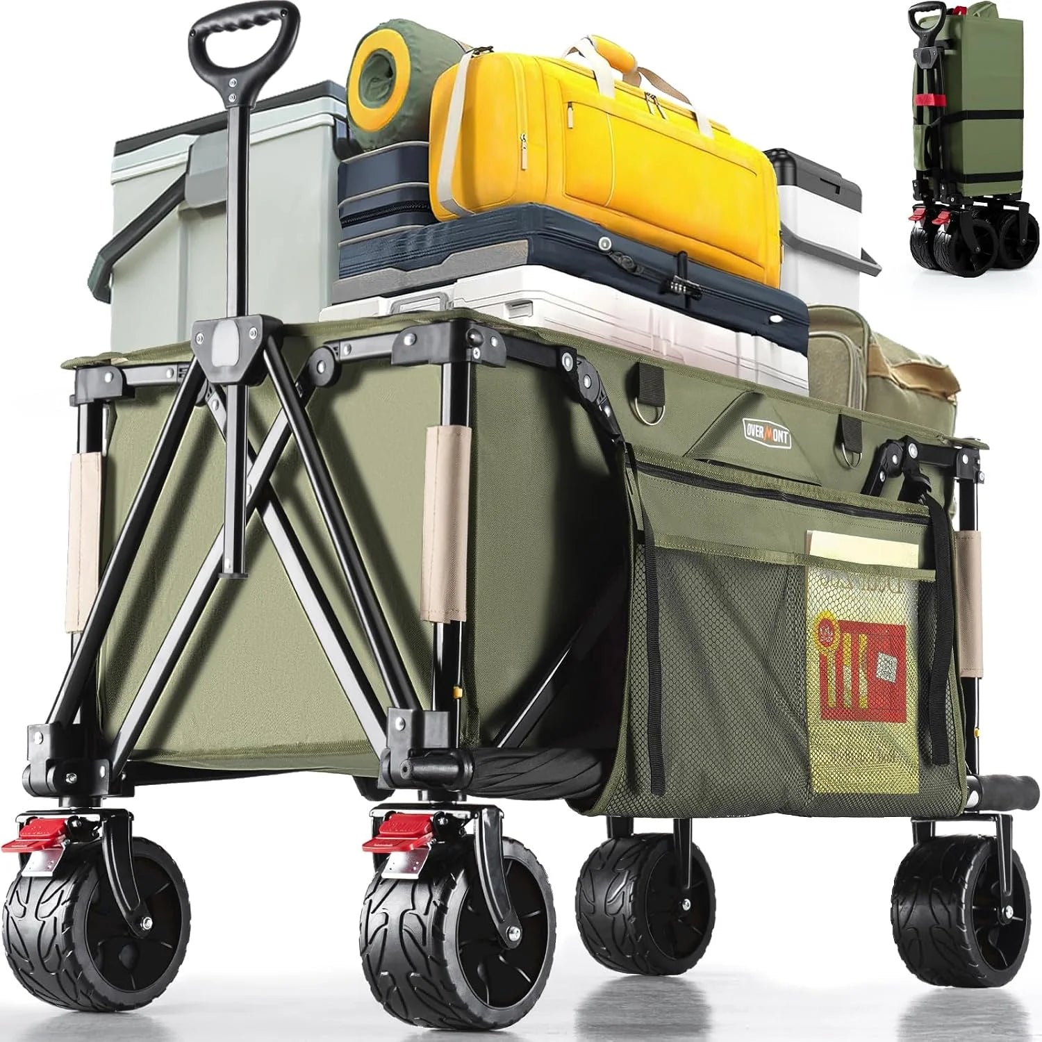 Ultra Compact Collapsible Wagon Cart, Lightweight Foldable Wagon with All Terrain Wheels - Image 4
