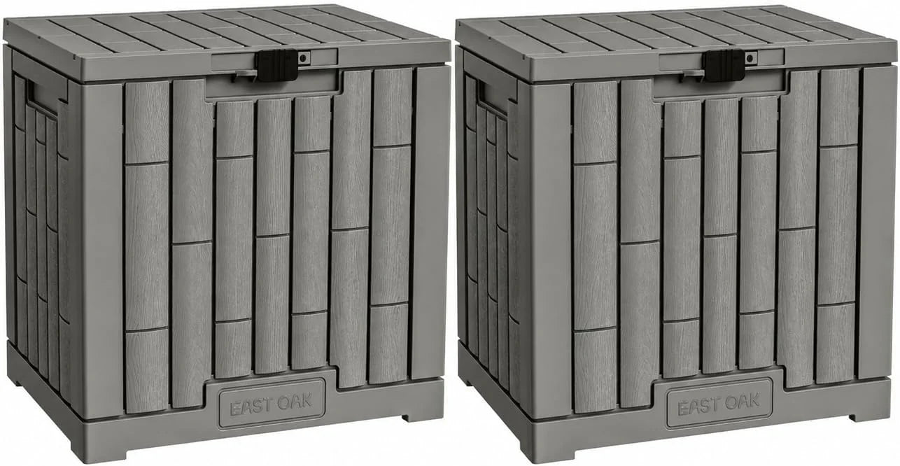 New Arrivals OAK Outdoor Storage Box, 31 Gallon Deck Box Indoor and Outdoor Use, Waterproof Resin Storage Bin for Package Delivery - Image 5