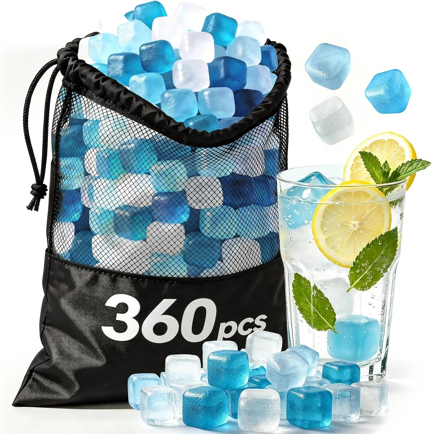 SHENGQIPC Reusable Ice Cubes for Camping, 360 Pack, 12 lbs, Large Pack for Drinks bifanuoyard - Image 6