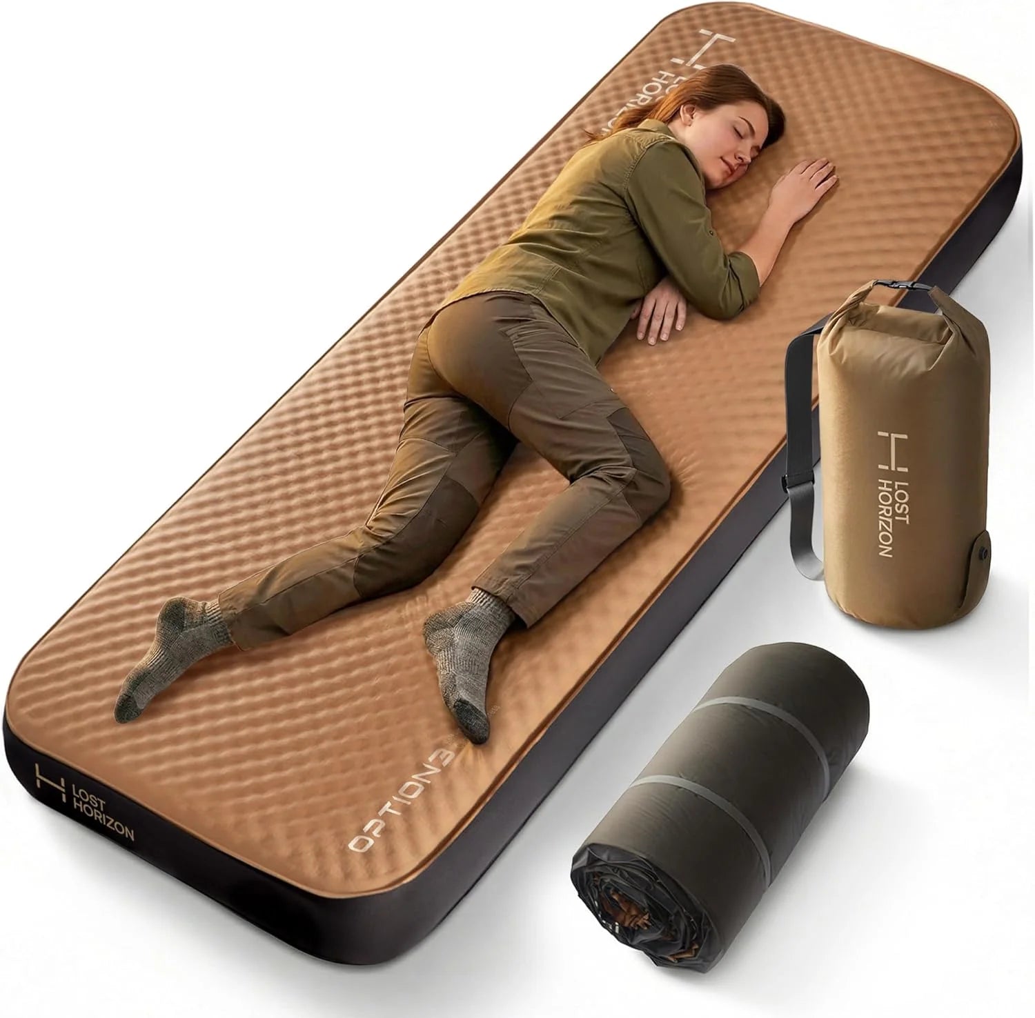 Lost Horizon Air & Foam Camping Mattress, Self-Inflating Sleeping Pad, 4.5 Thick, with Pump Sack, R13 Insulation bifanuoyard - Image 5
